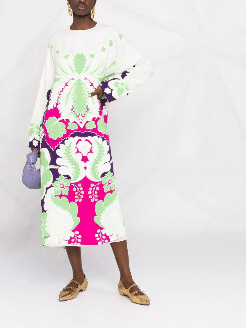 Valentino floral print silk midi dress outlook
