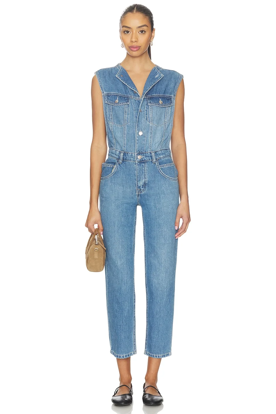 x We The Free All You Need Denim Coverall In Bea Blue - 1