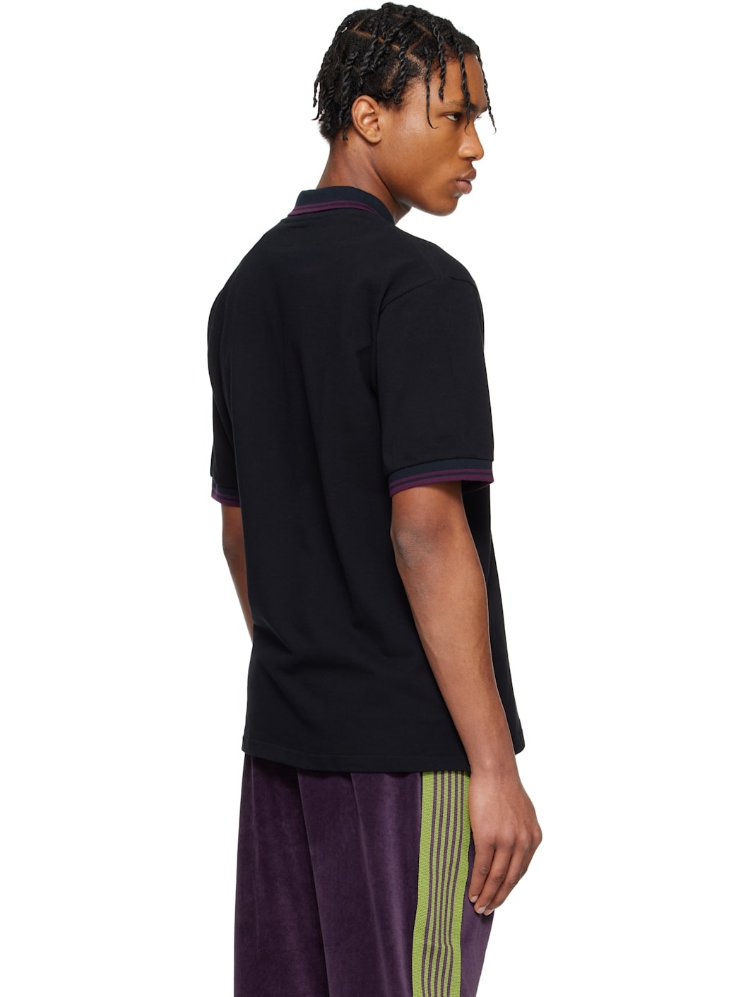Black Shawl Collar Polo - 3