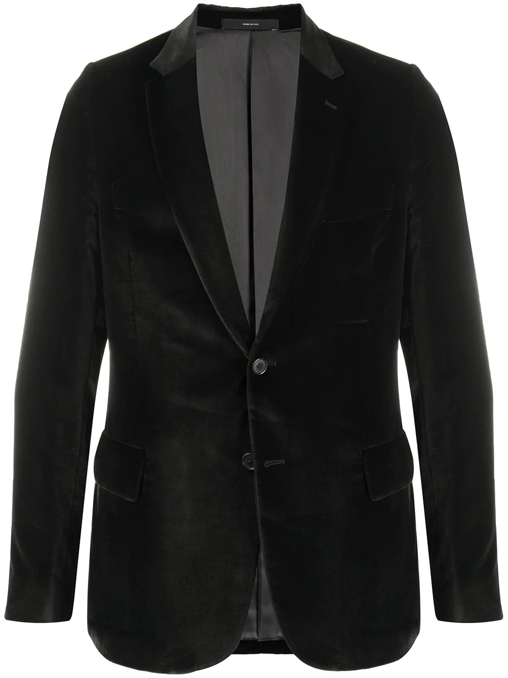 velvet single-breasted blazer - 1