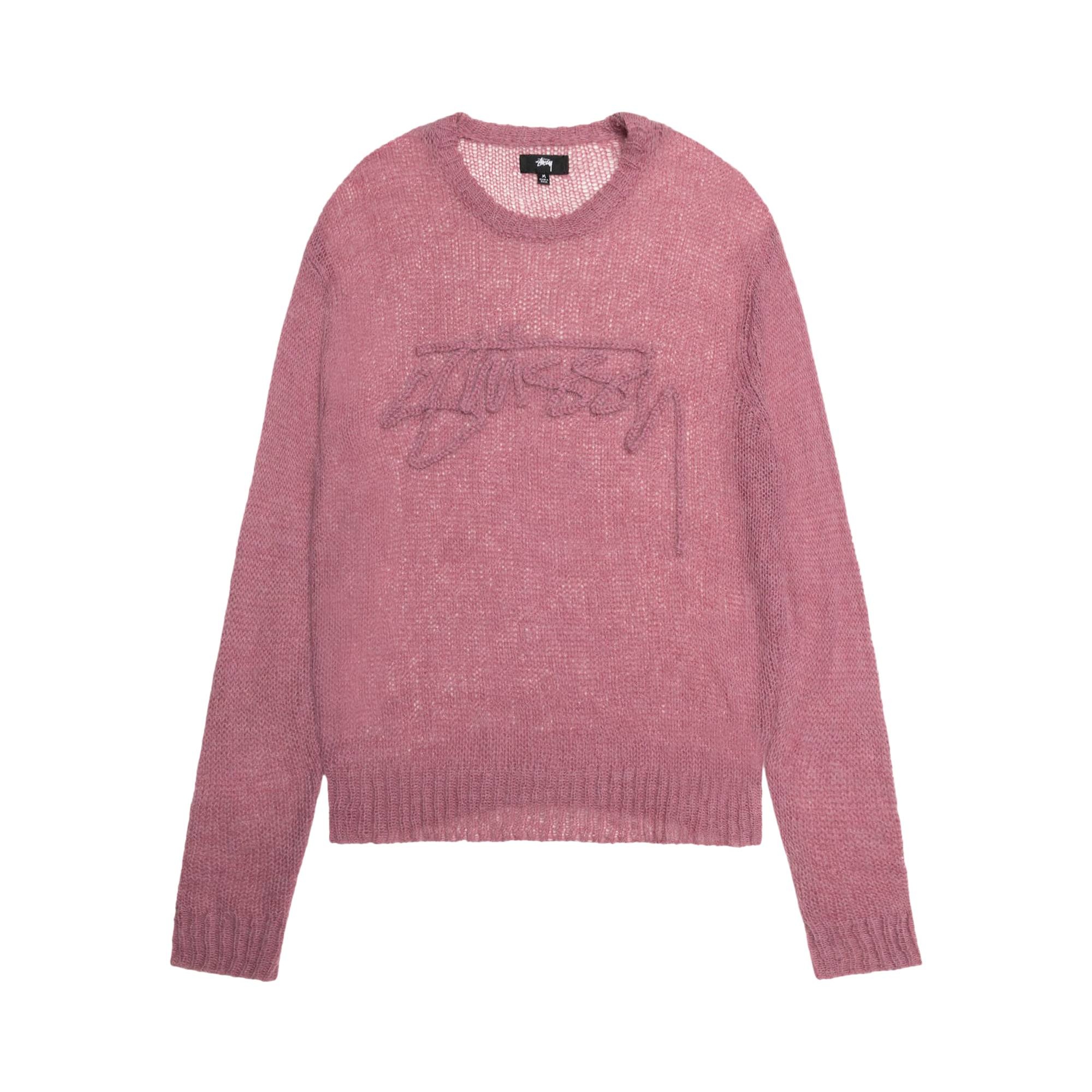 Stussy Loose Knit Logo Sweater 'Mauve' - 1