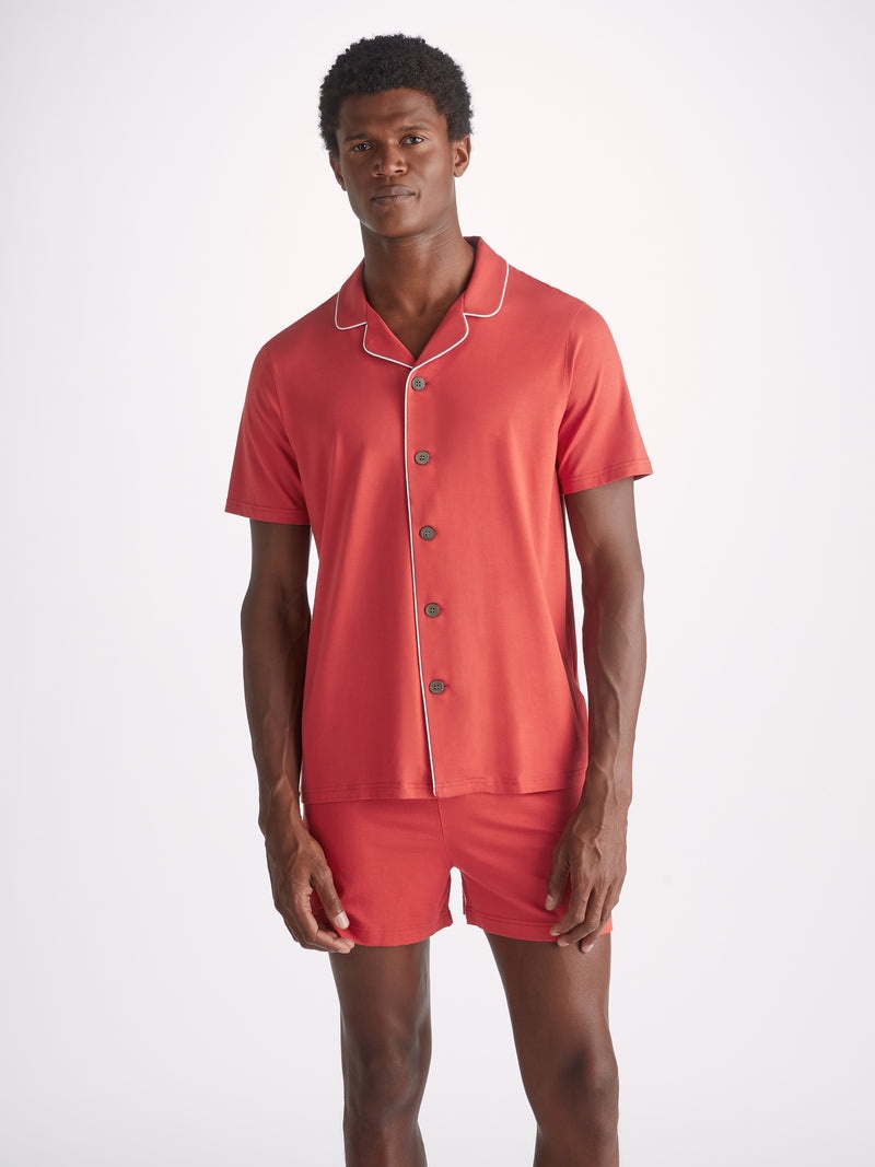 Men's Short Pajamas Basel Micro Modal Stretch Paprika - 2