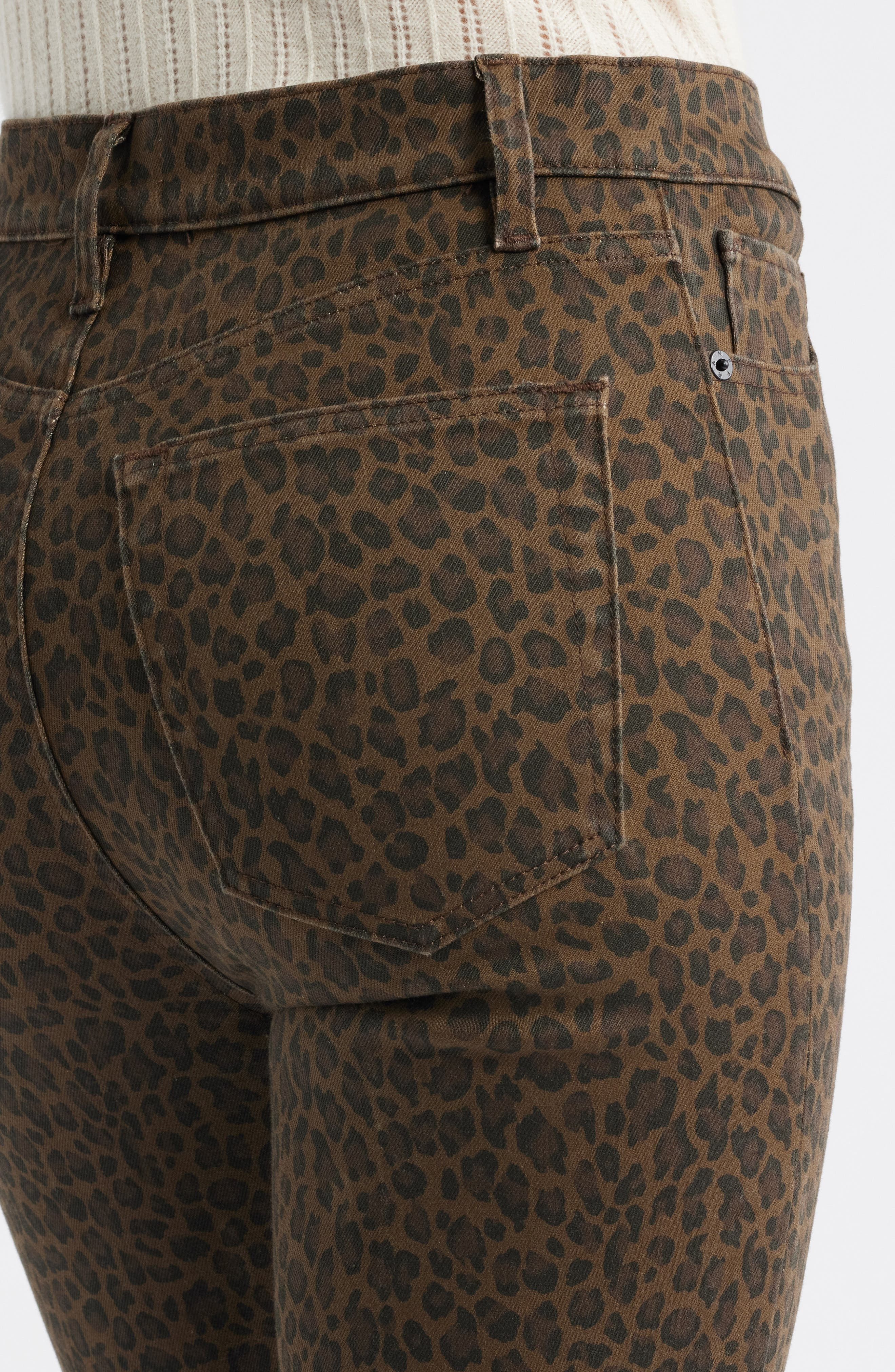 FRAME Le Sleek High Waist Ankle Straight Leg Jeans in Leopard at Nordstrom - 4