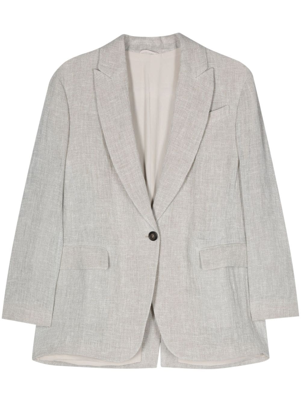 intertwined linen-blend blazer - 1