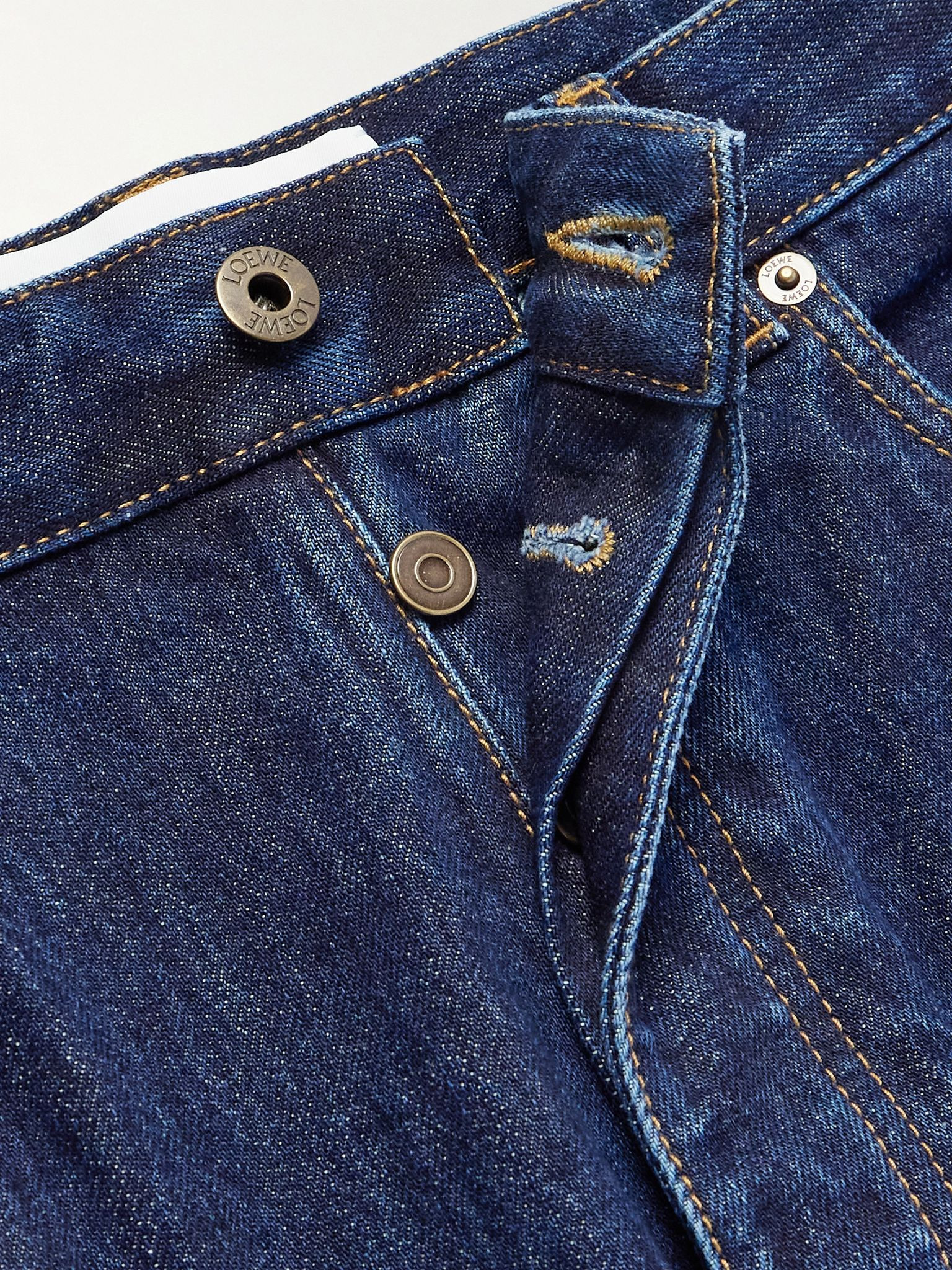 Wide-Leg Logo-Appliquéd Jeans Blue - 6