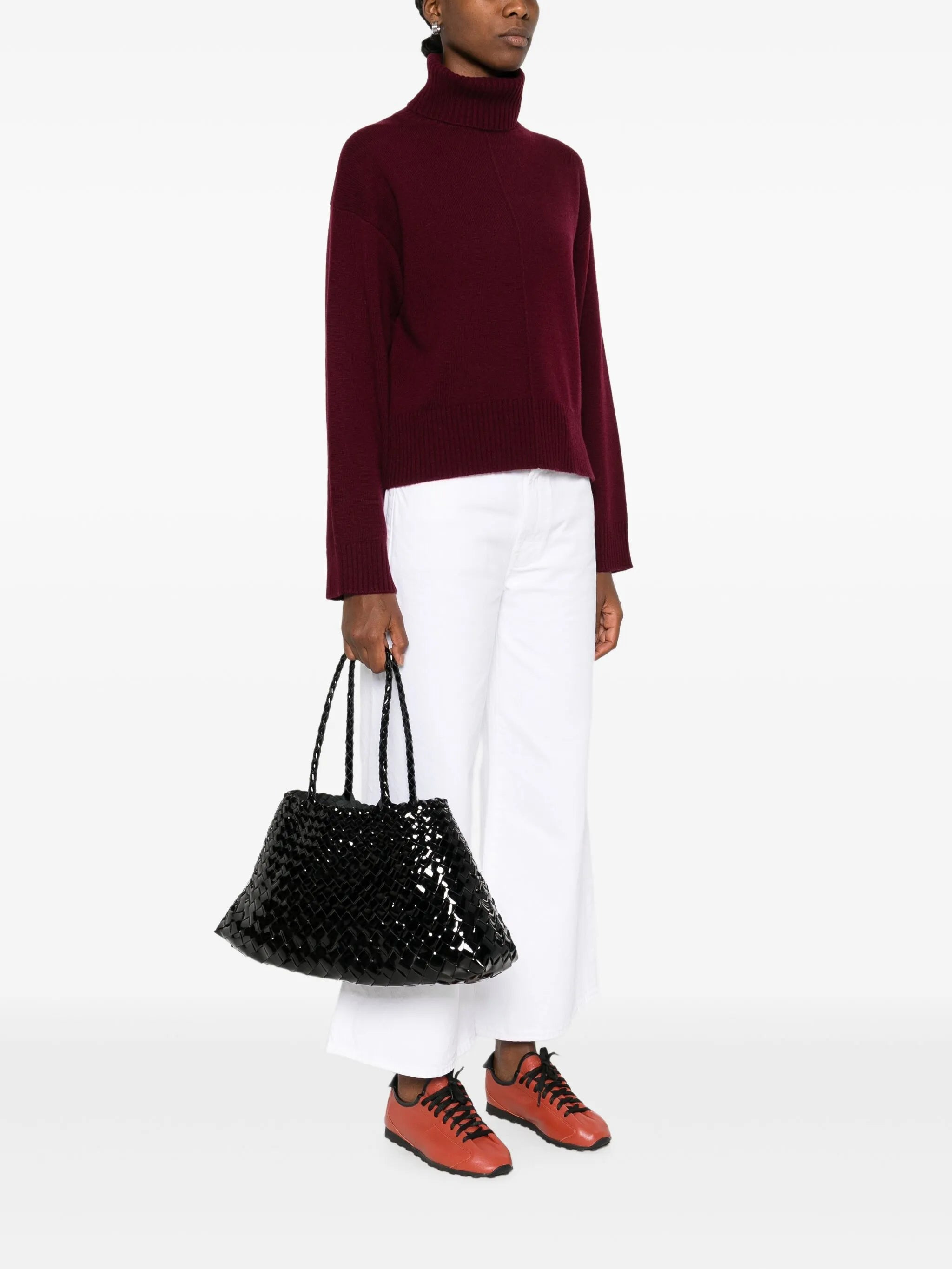 Dragon Diffusion Patent-leather Woven Tote Bag - 5