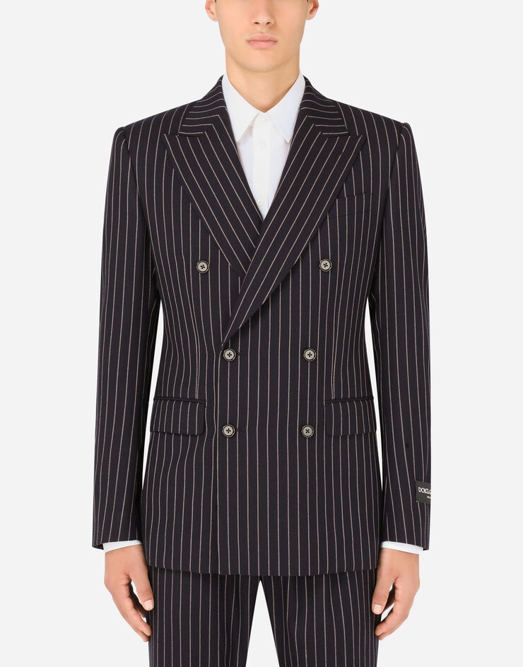 Double-breasted pinstripe wool Sicilia-fit jacket - 1