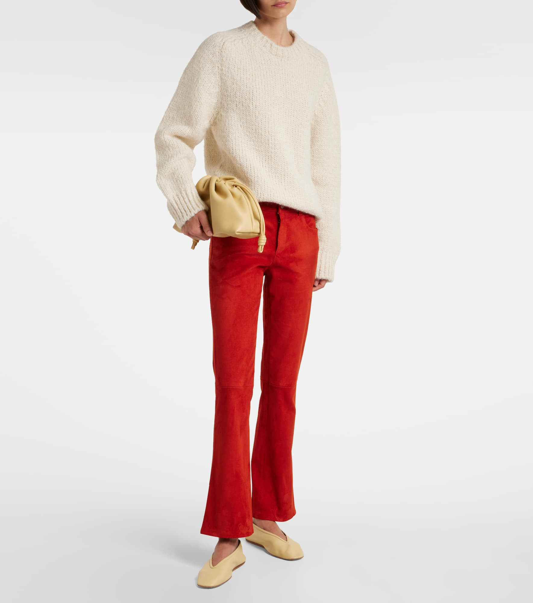 Dean 22 low-rise suede flared pants - 2