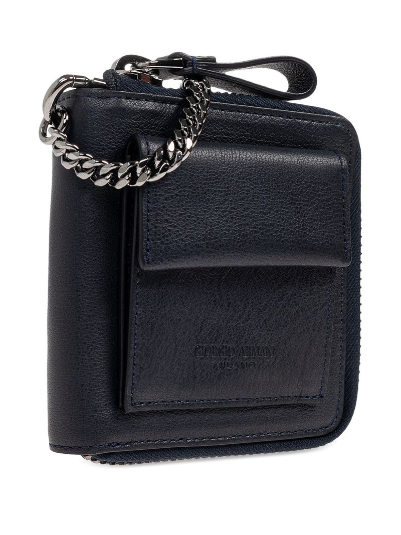 chain zip leather wallet 3