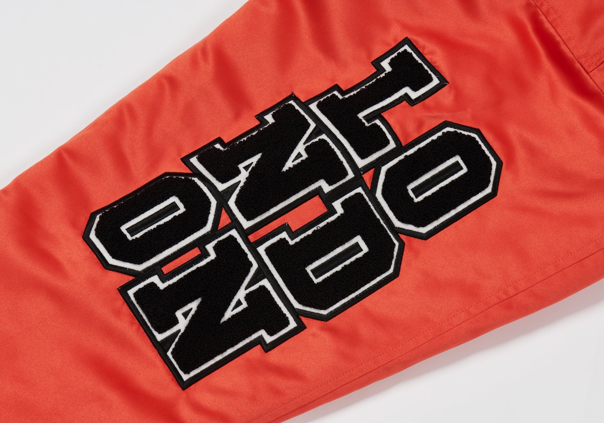 SATIN VARSITY JACKET ORANGE - 5