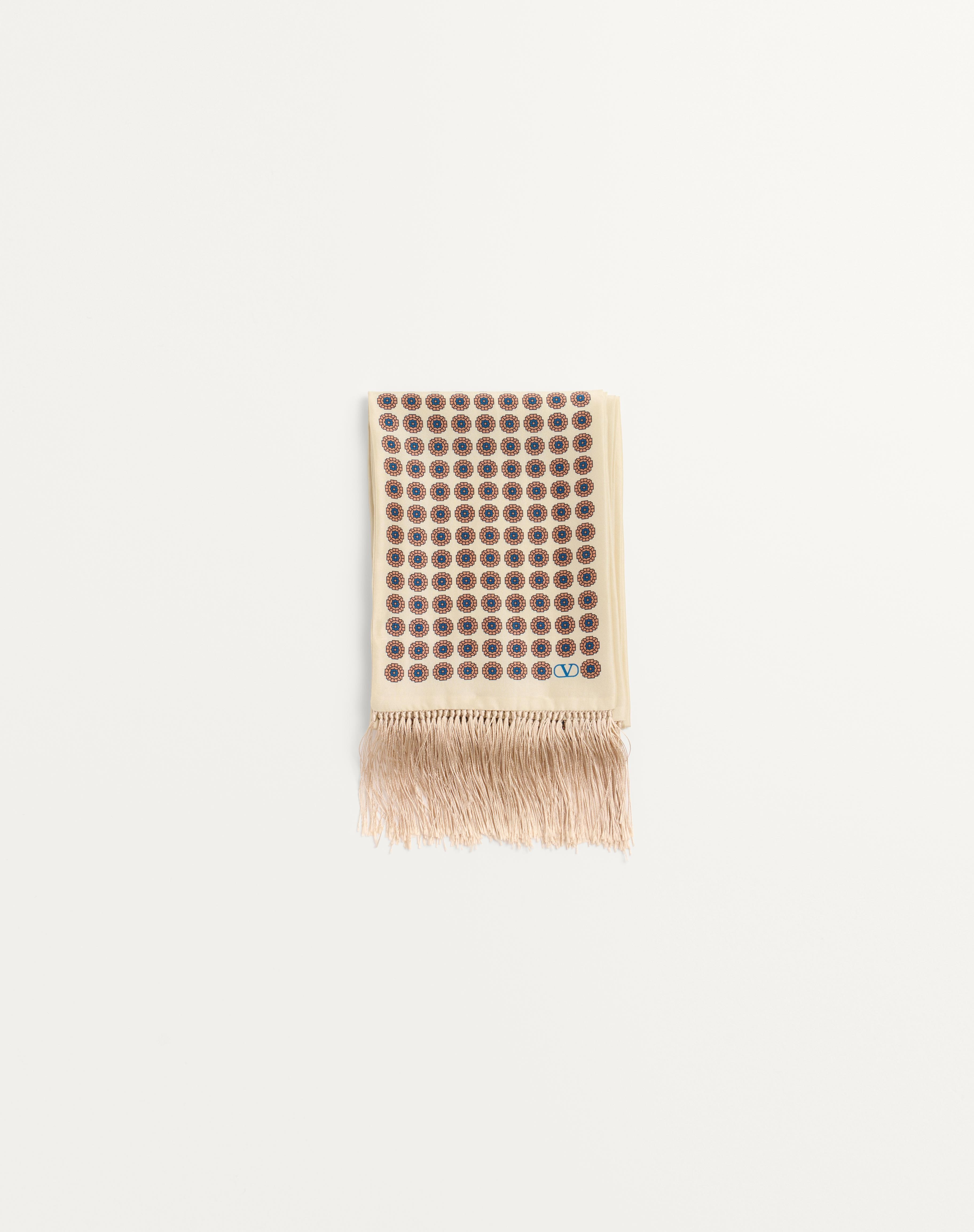 CHAMBER SILK BANDEAU SCARF WITH FRINGE - 3