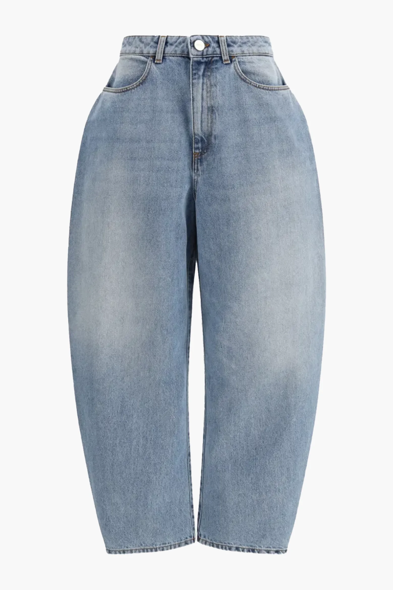 SCULPTURAL DENIM TROUSERS - 1