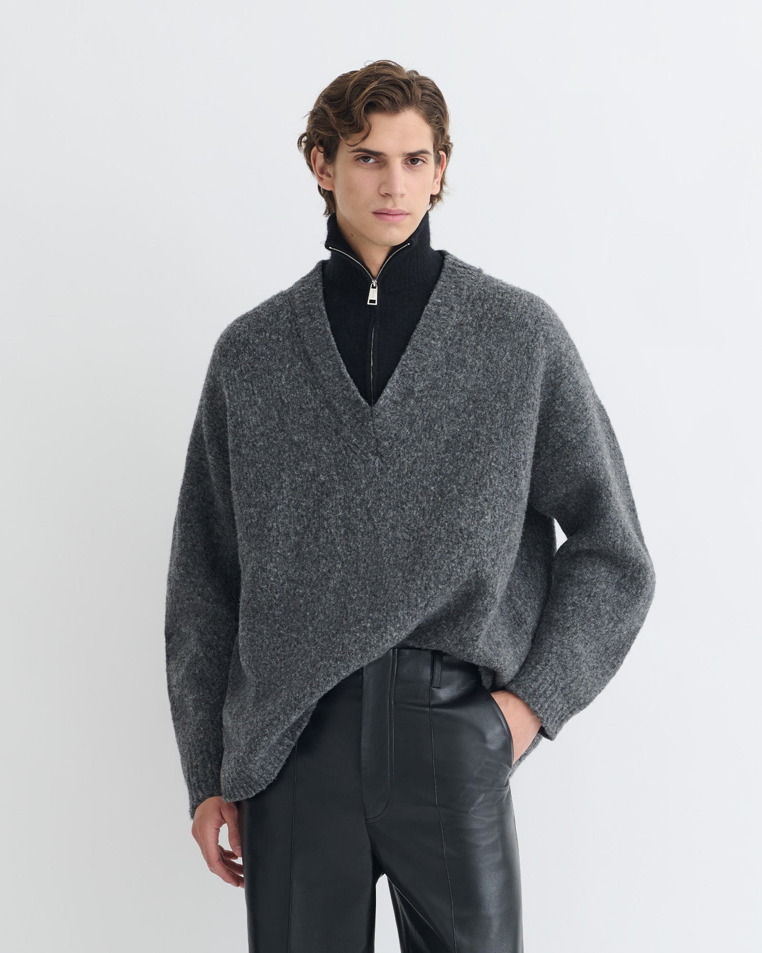 Contrast Brushed Merino Sweater - 3