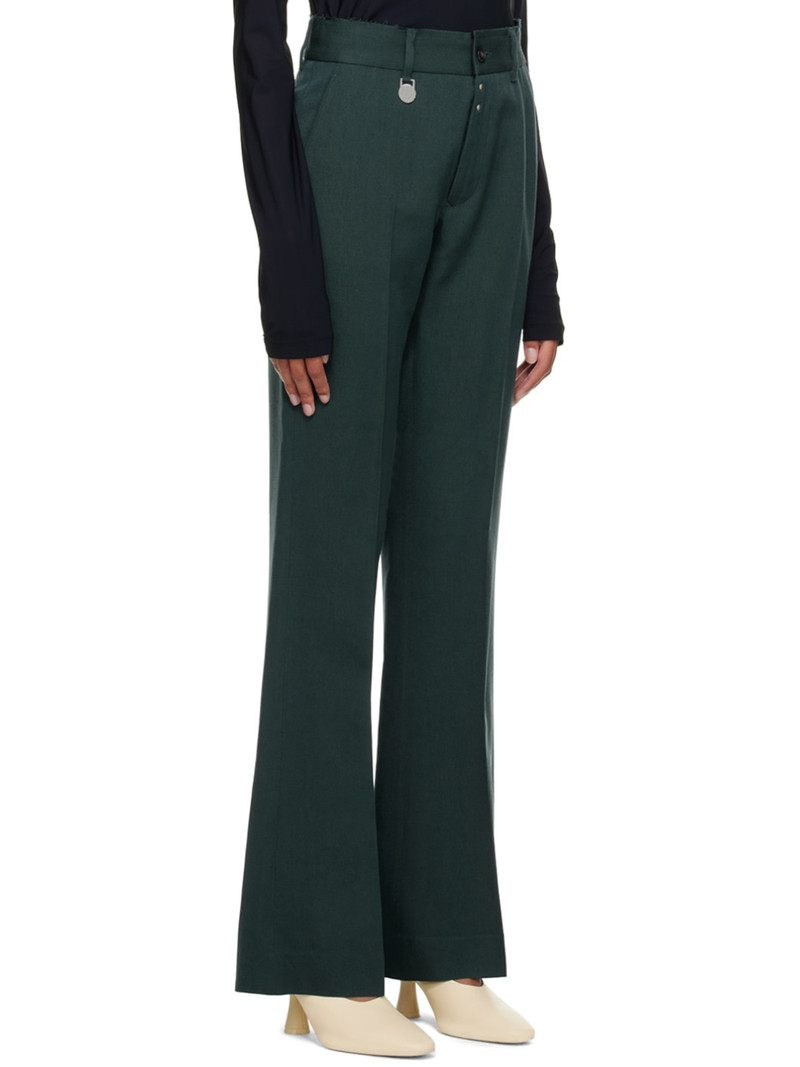 Green Raw Edge Trousers 2