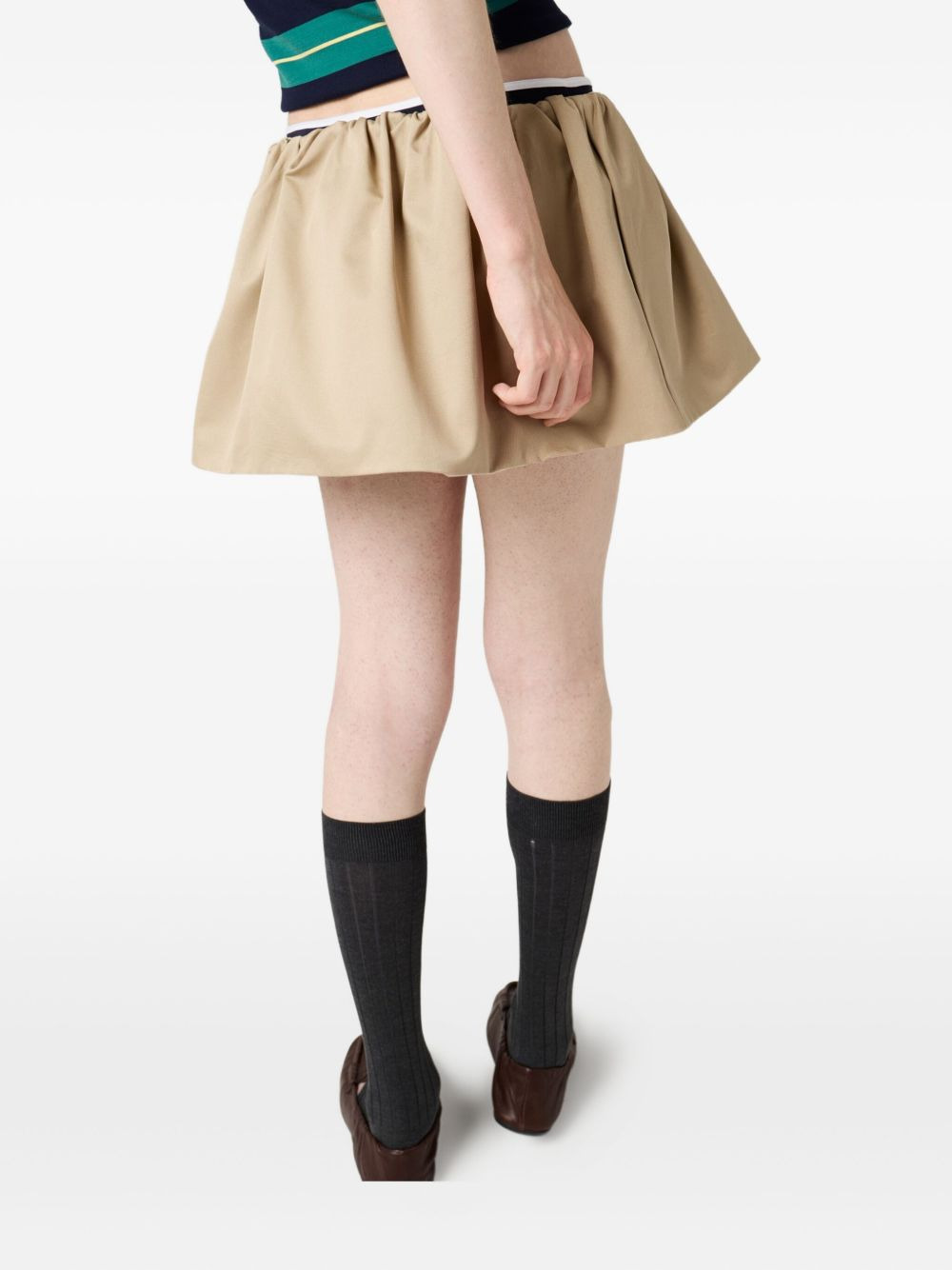 elasticated-waist miniskirt - 4