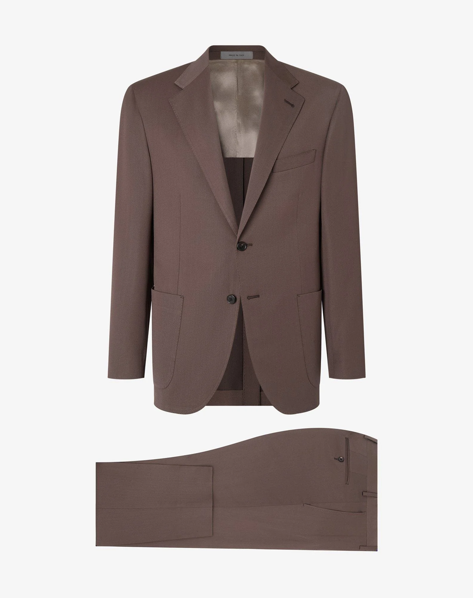 Brown wool and silk gabardine suit - 1