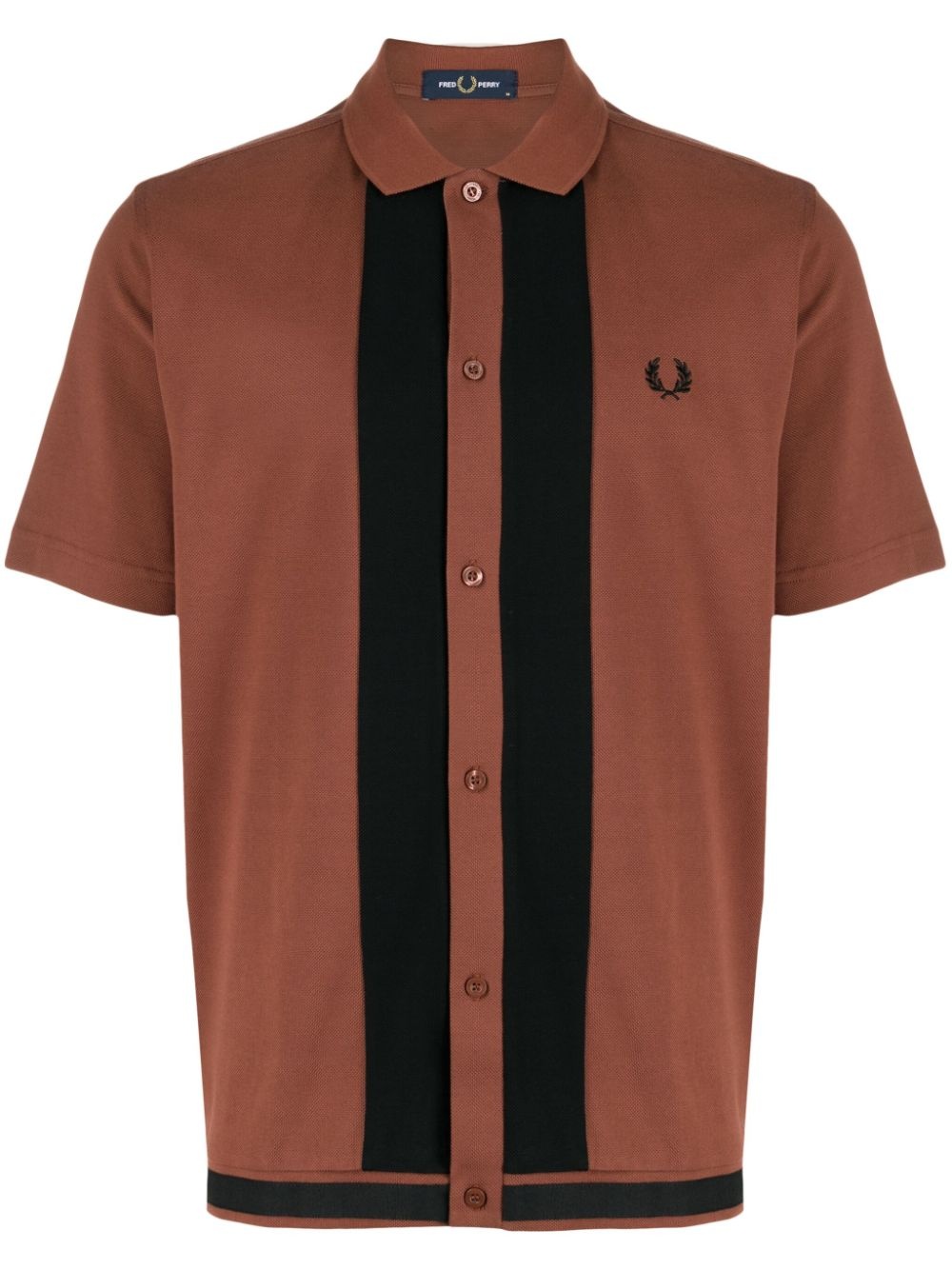 panelled cotton polo shirt - 1