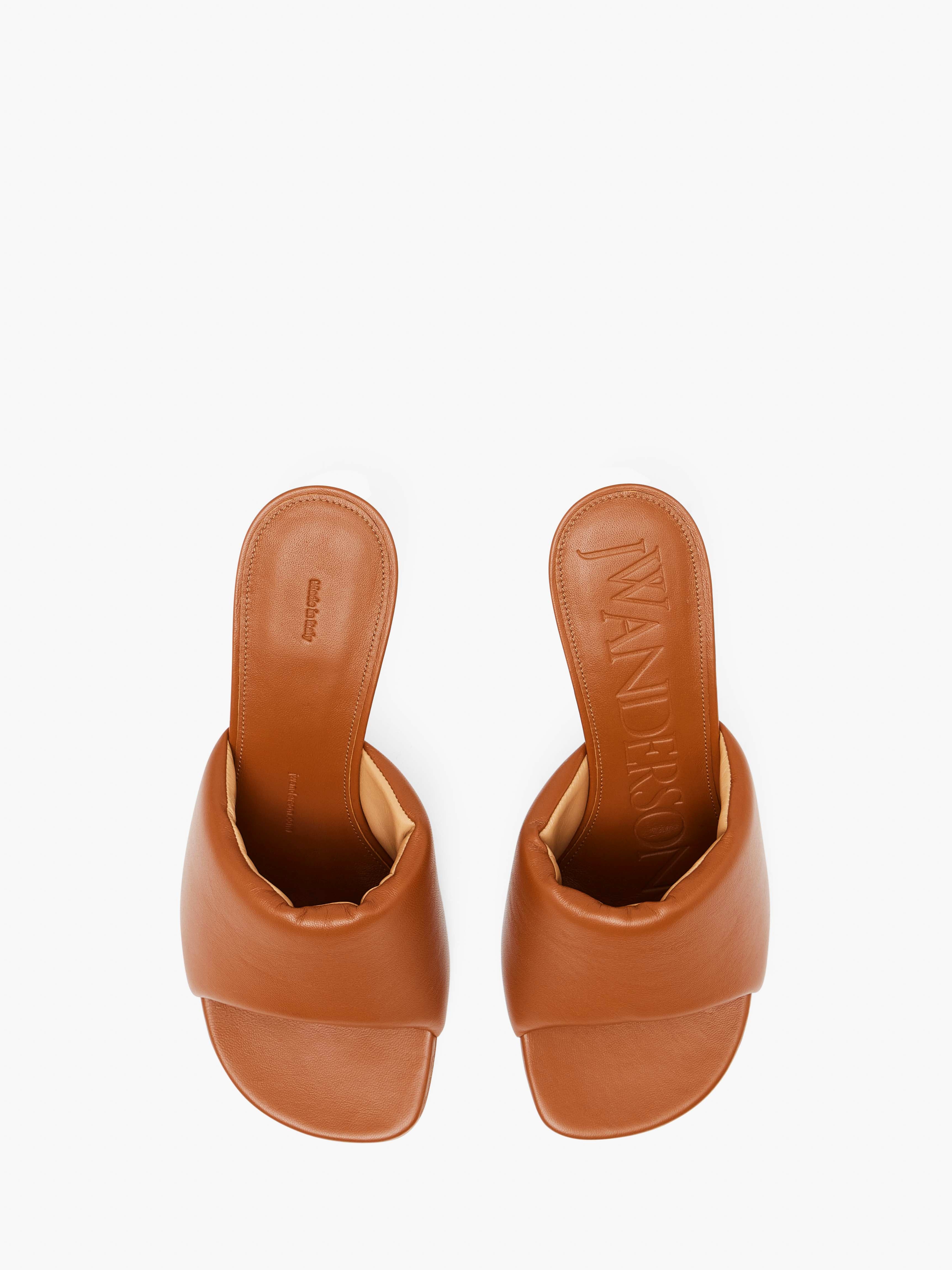 CHAIN HEEL LEATHER MULES - 4
