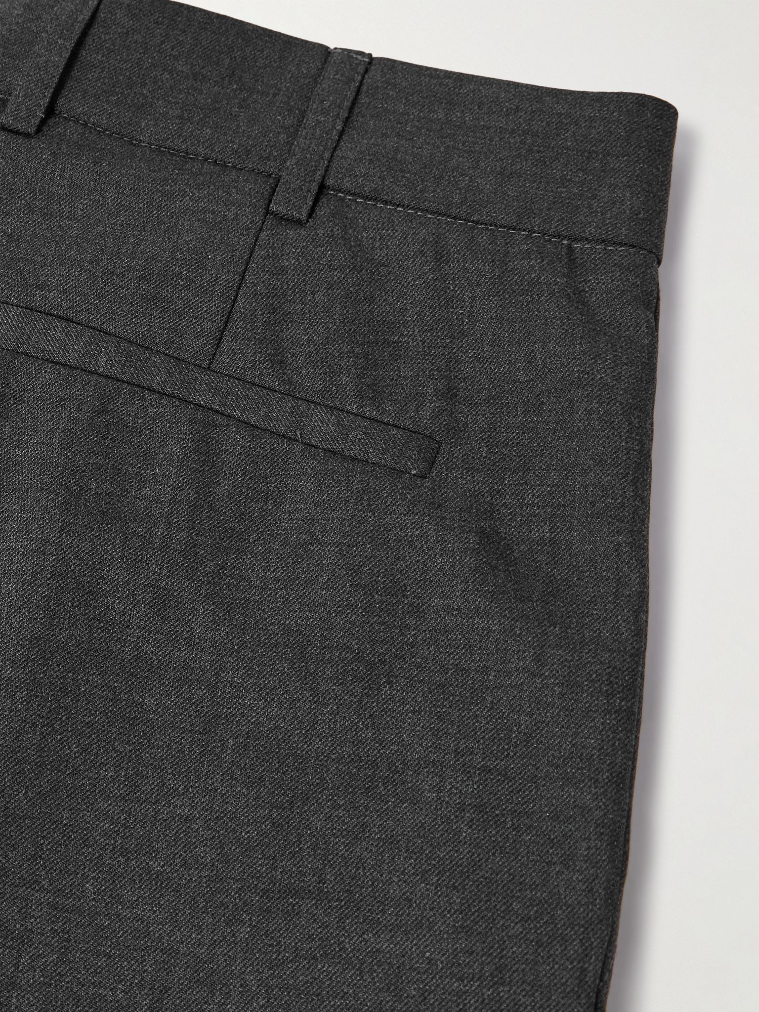 Straight-Leg Pleated Super 130s Wool Suit Trousers Gray - 5