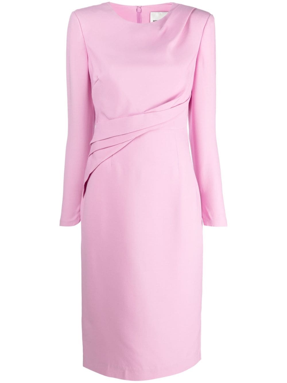 draped midi dress - 1