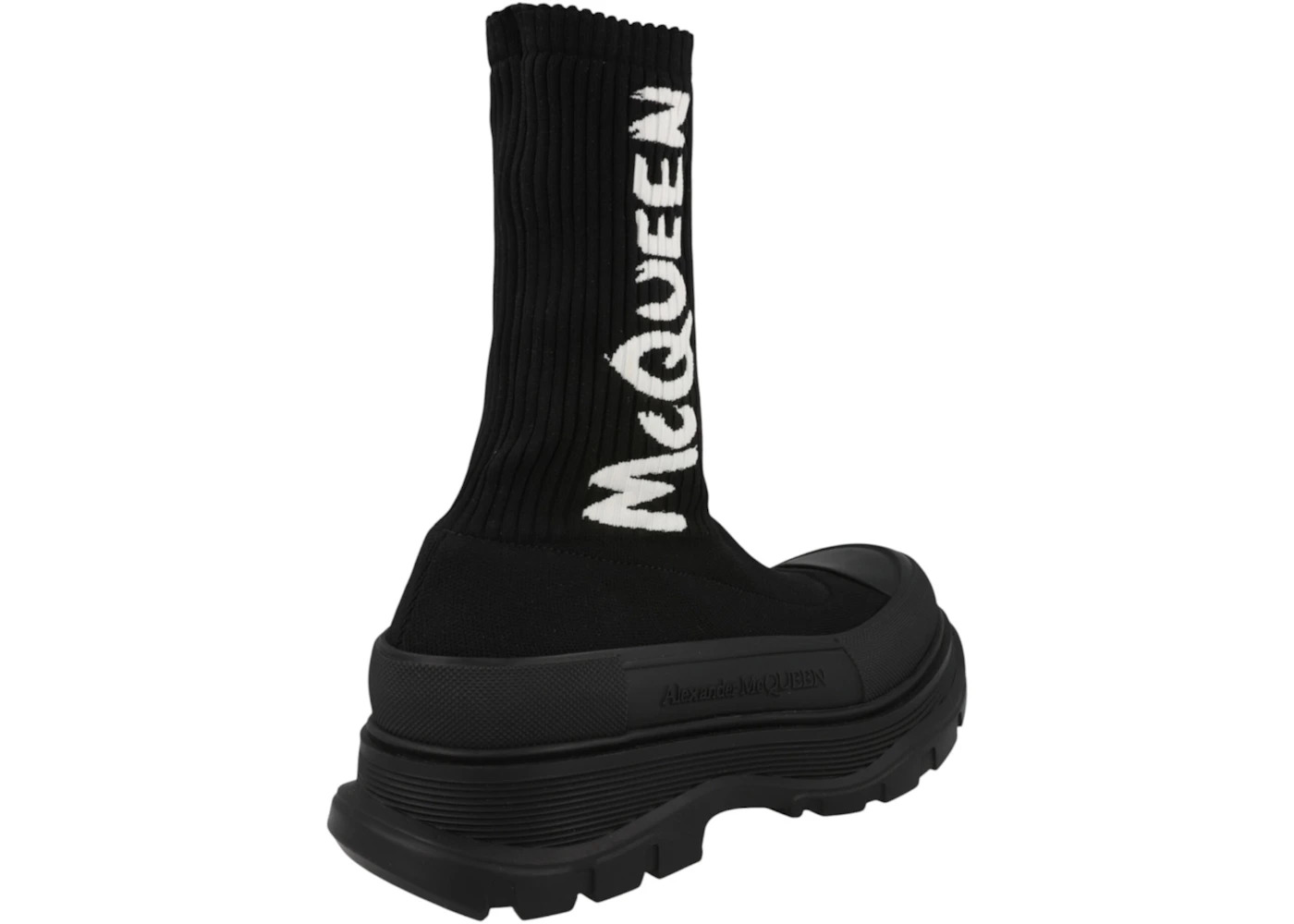 Alexander McQueen Graffiti Knit Tread Slick Boot Black - 3