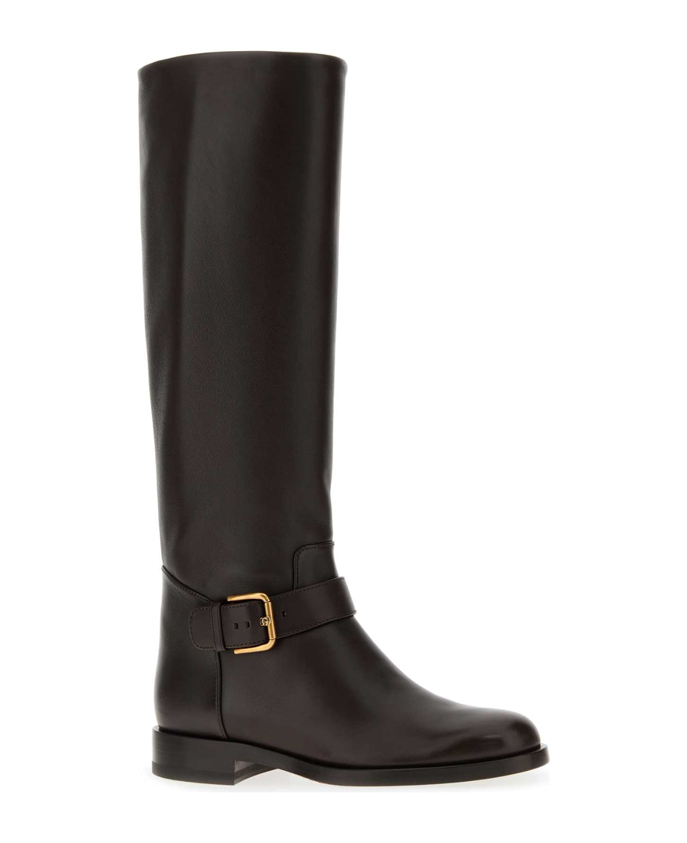 Chocolate Leather Boots - 2