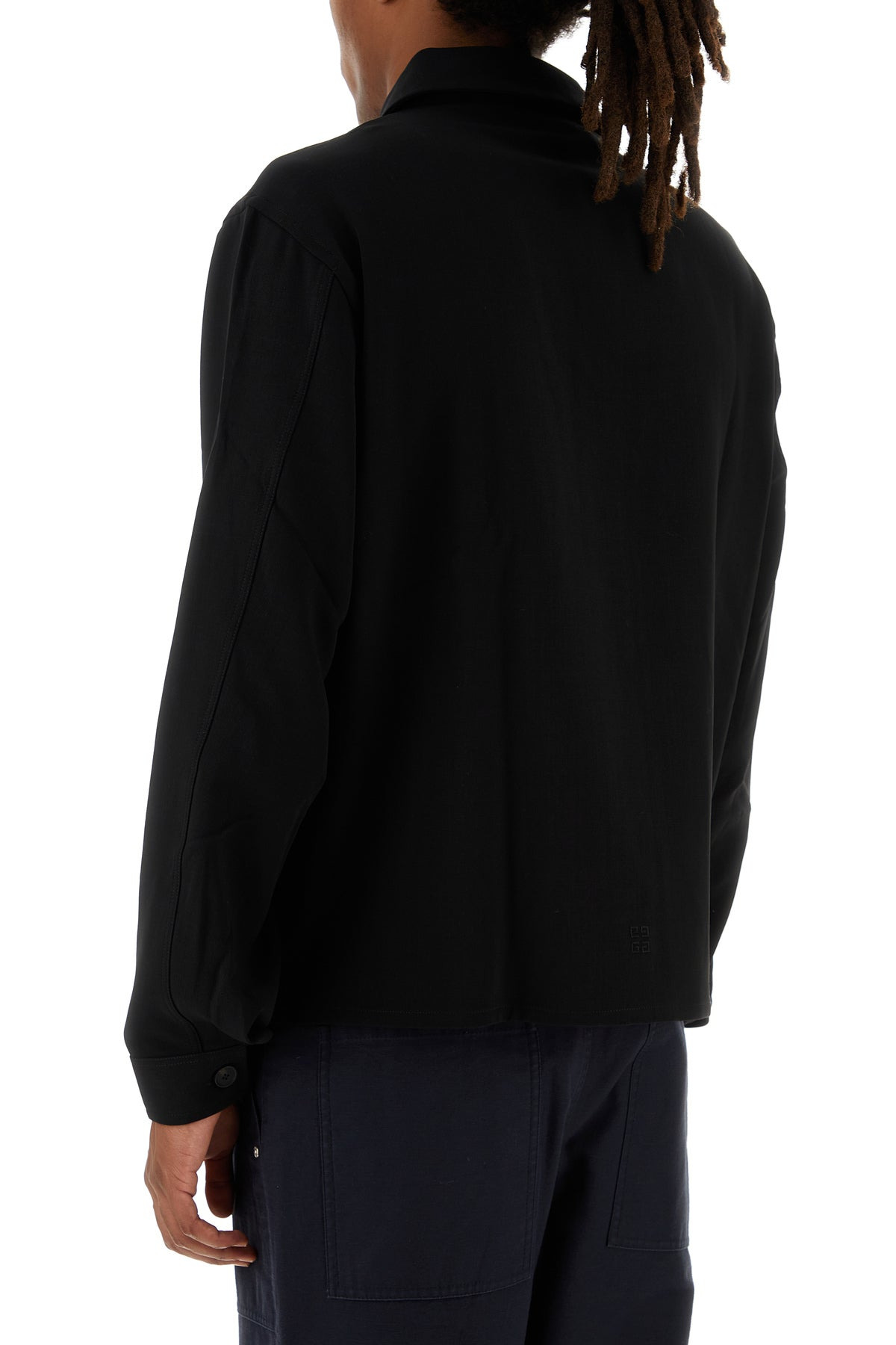 Black wool blend shirt - 4
