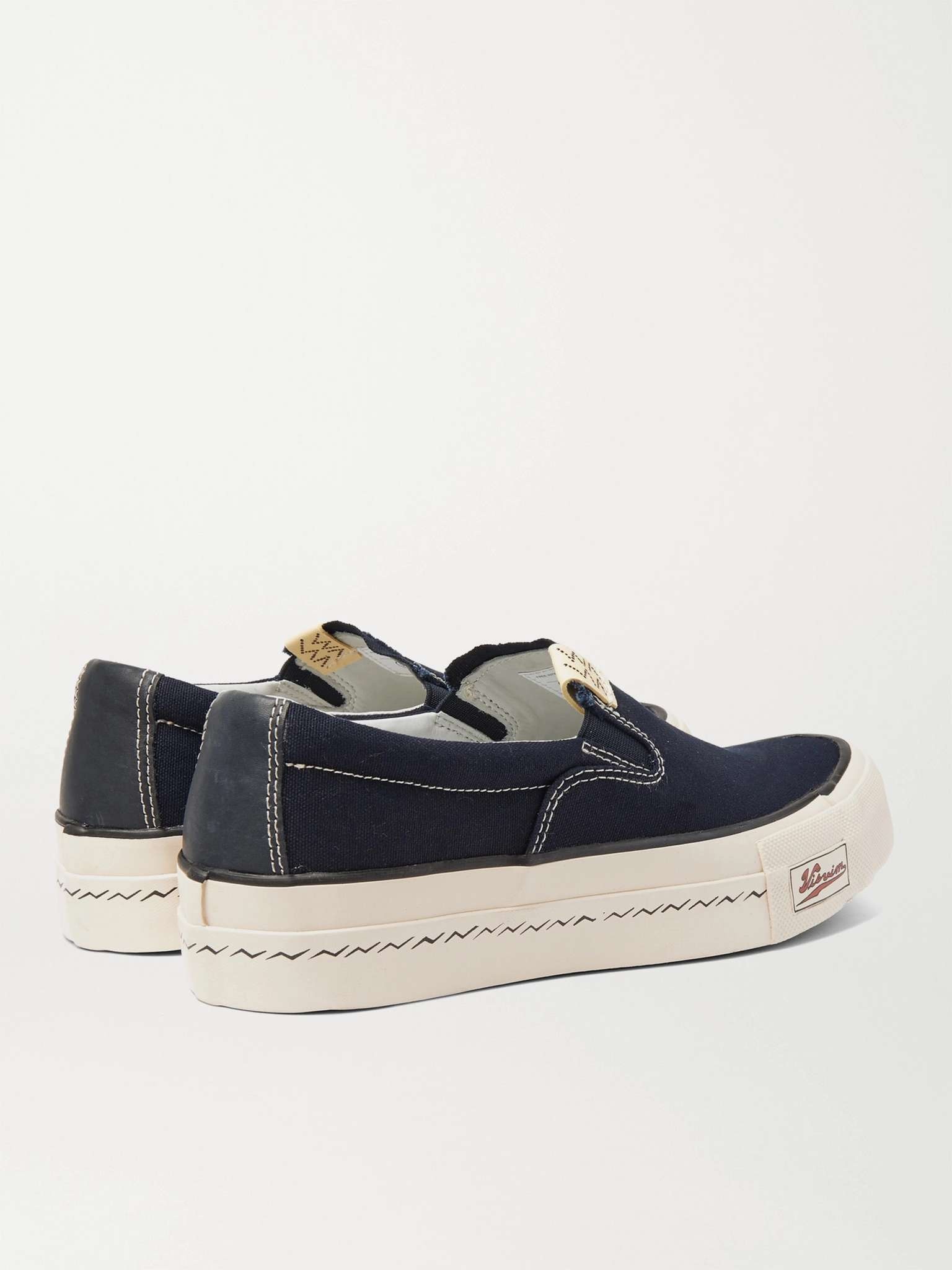 Skagway Leather-Trimmed Canvas Slip-on Sneakers - 5