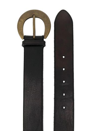 SAINT LAURENT antique-effect buckle belt outlook