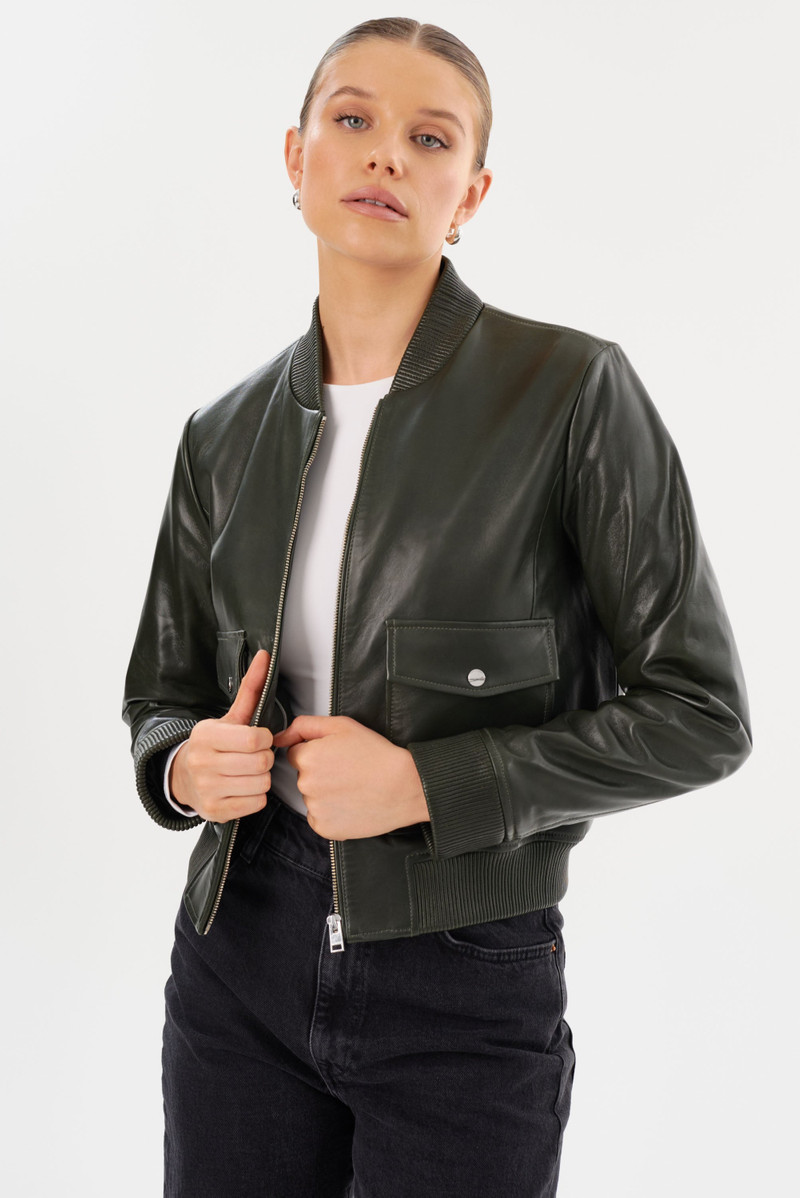 CANDACE | Leather Bomber Jacket 8