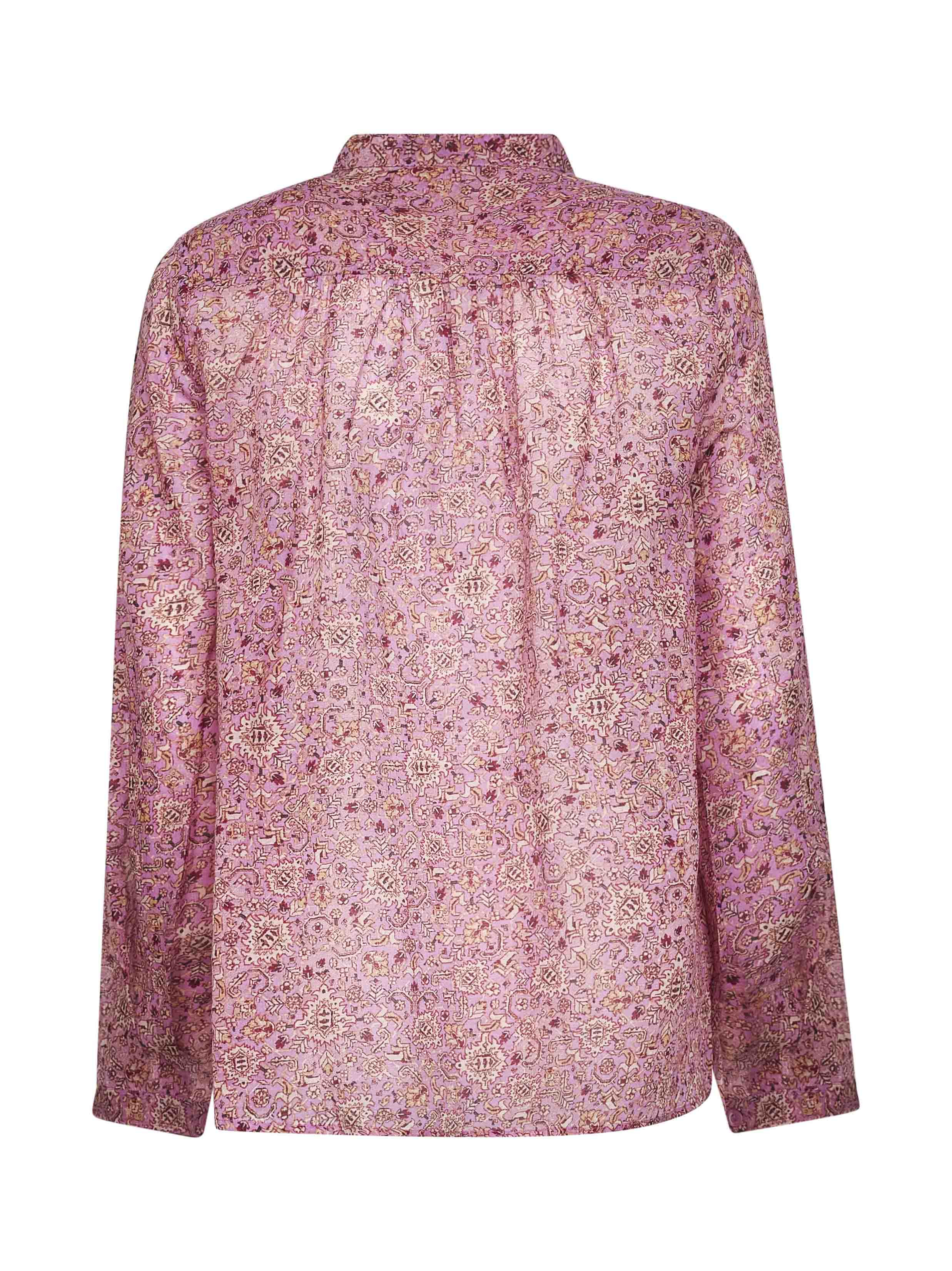 Pink printed cotton voile Maria blouse - 2
