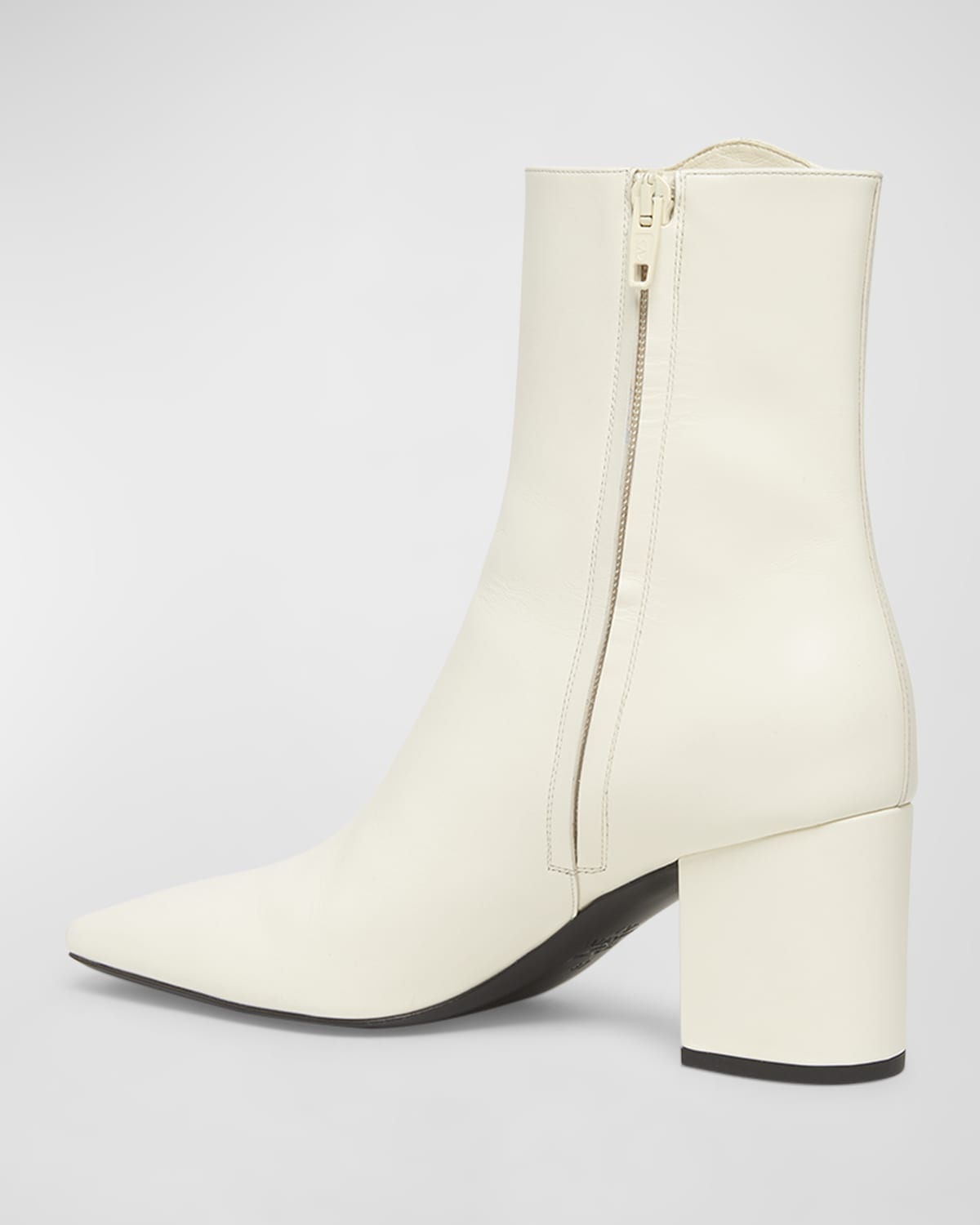 VLogo Leather Block-Heel Booties - 4