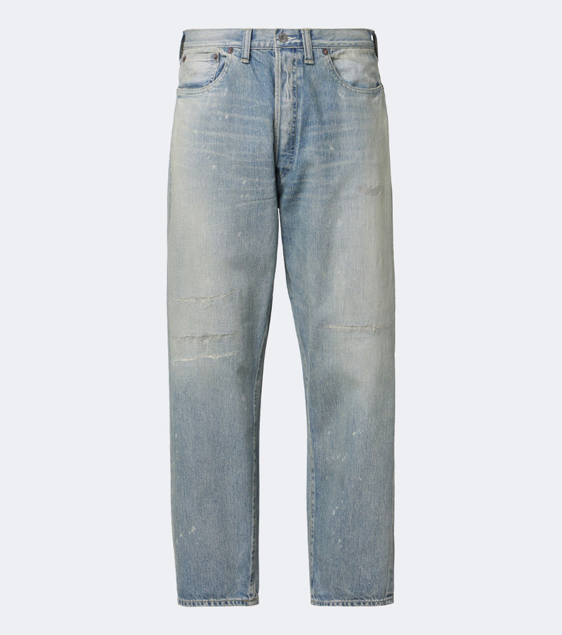 No. 37 distressed straight jeans 1