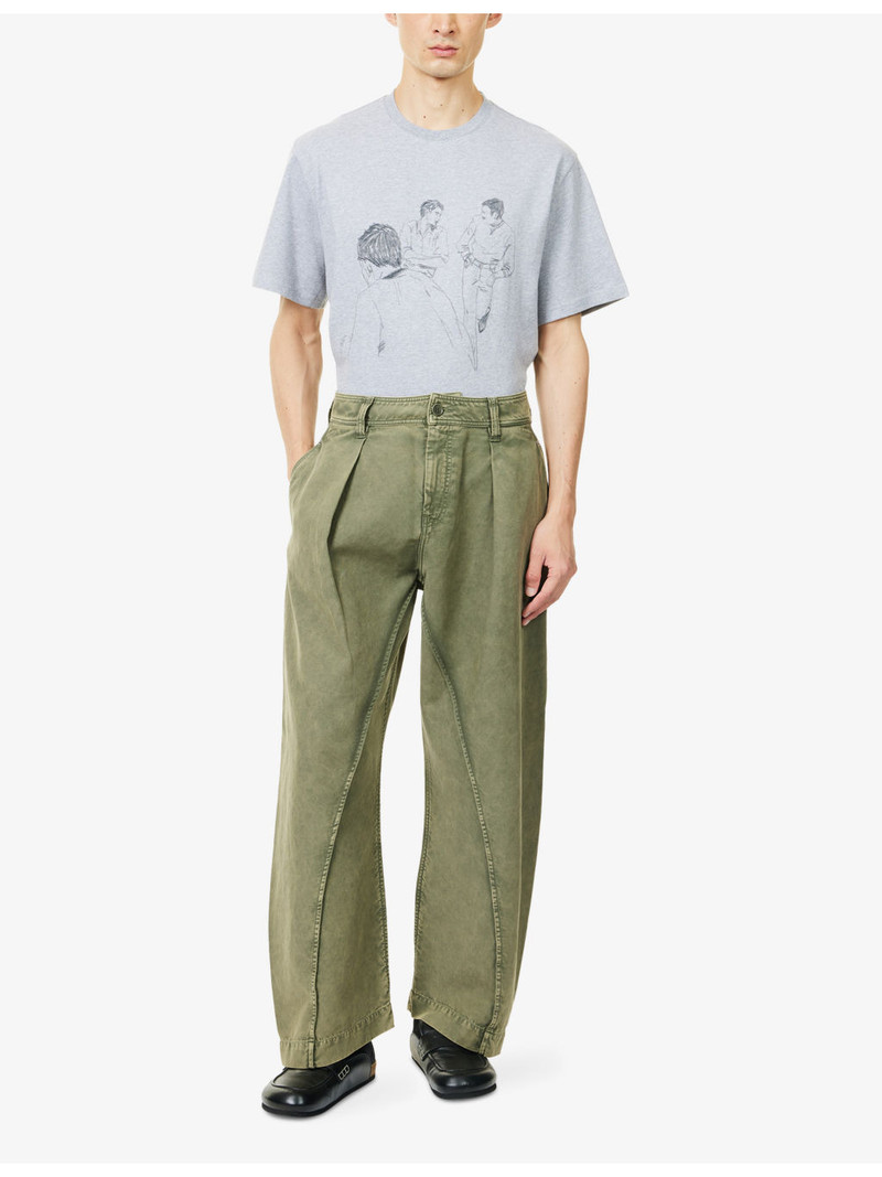 JW Anderson Twisted Seam Barrel-Leg Cotton Trousers outlook