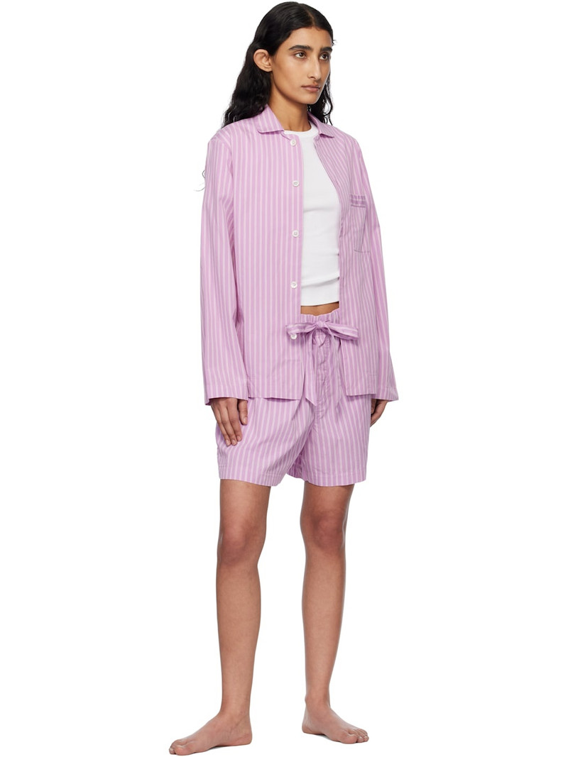 TEKLA Purple & Pink Poplin Pyjama Shorts outlook
