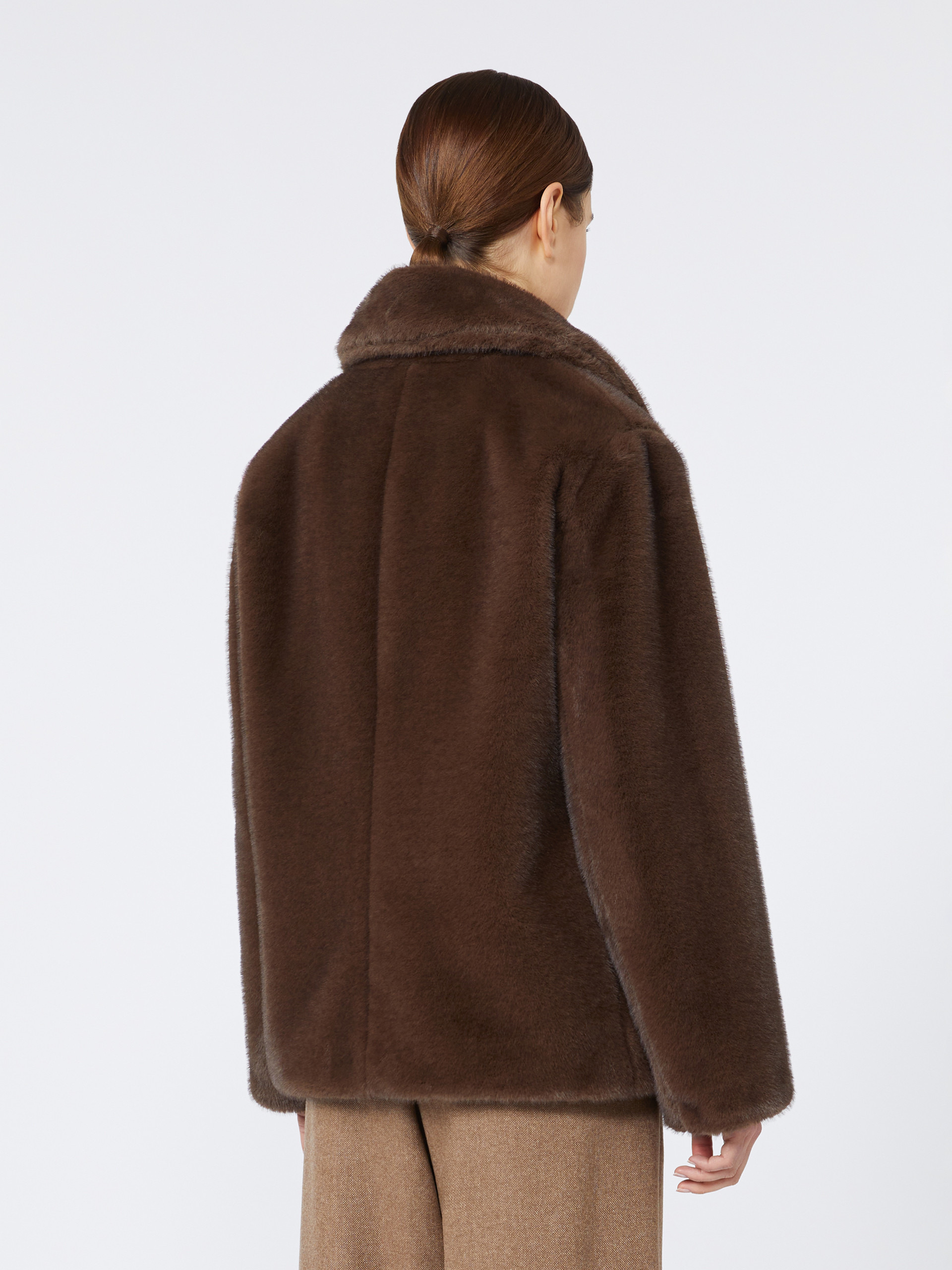 LAURA Double-breasted jacket with a fluffy texture - 4