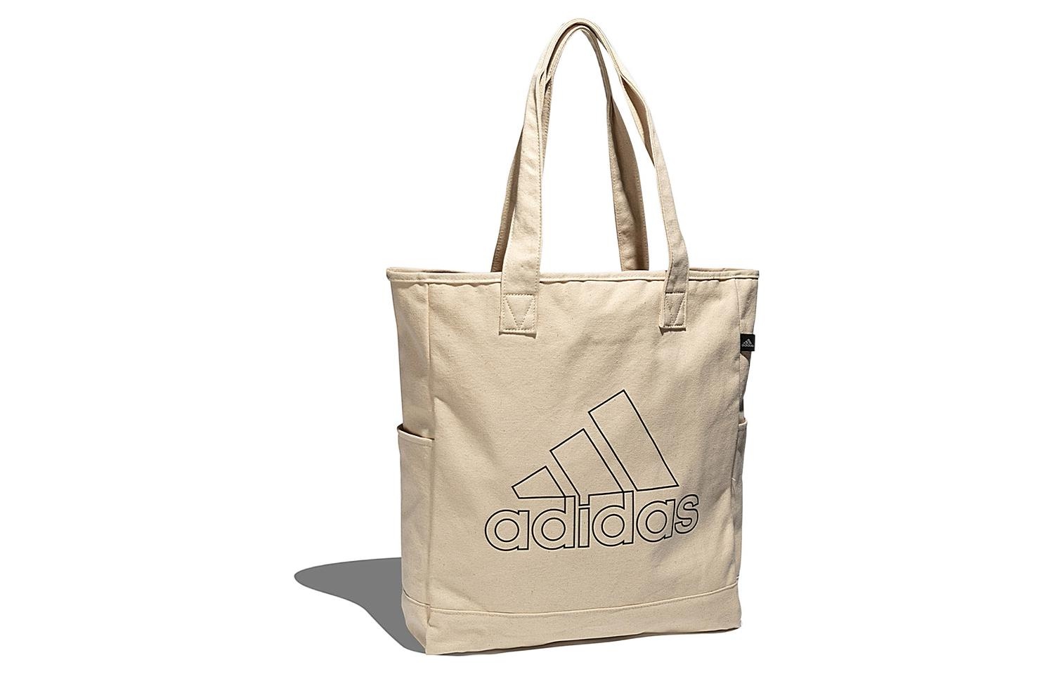 adidas Large logo Sports Minimalistic Canvas Tote Creamy White Shoulder Bag GN8872 - 2