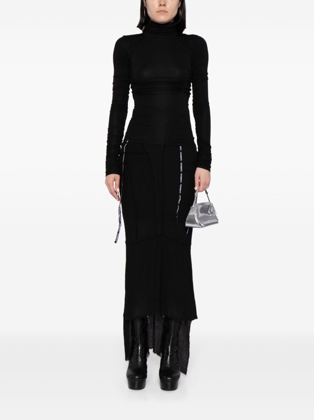 logo-strap roll-neck top - 2