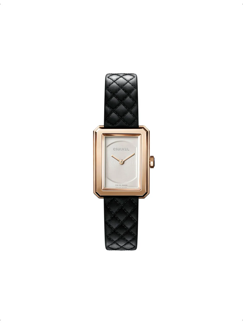 H6587 BOY-FRIEND small 18ct-gold and quilted-leather quartz watch - 1