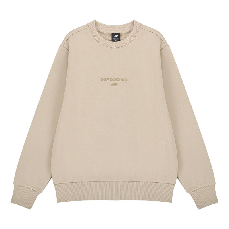 New Balance Solid Color Round Neck Sports Pullover Khaki AMT21555-PEB - 1