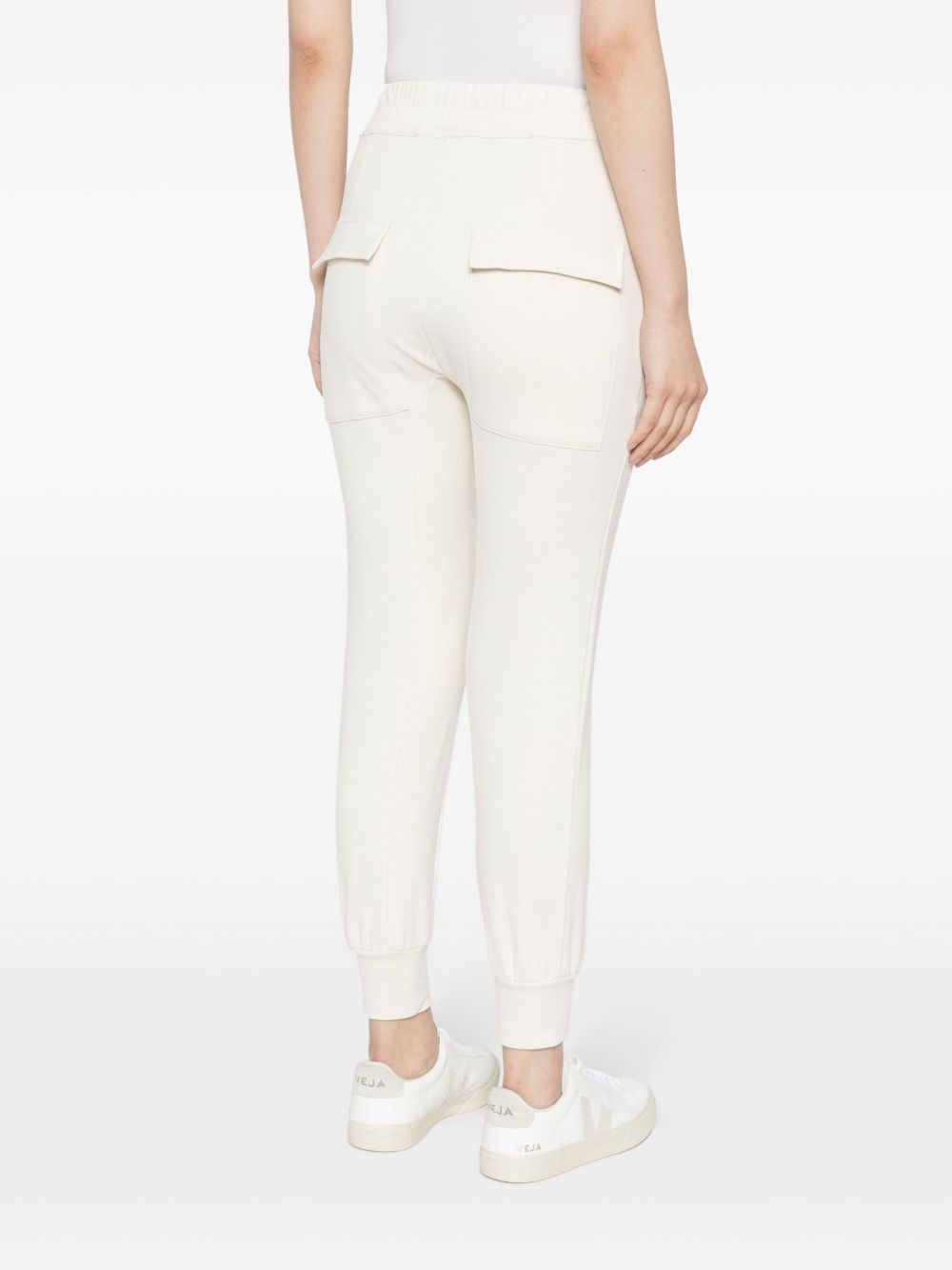 drawstring cotton-blend trousers - 4