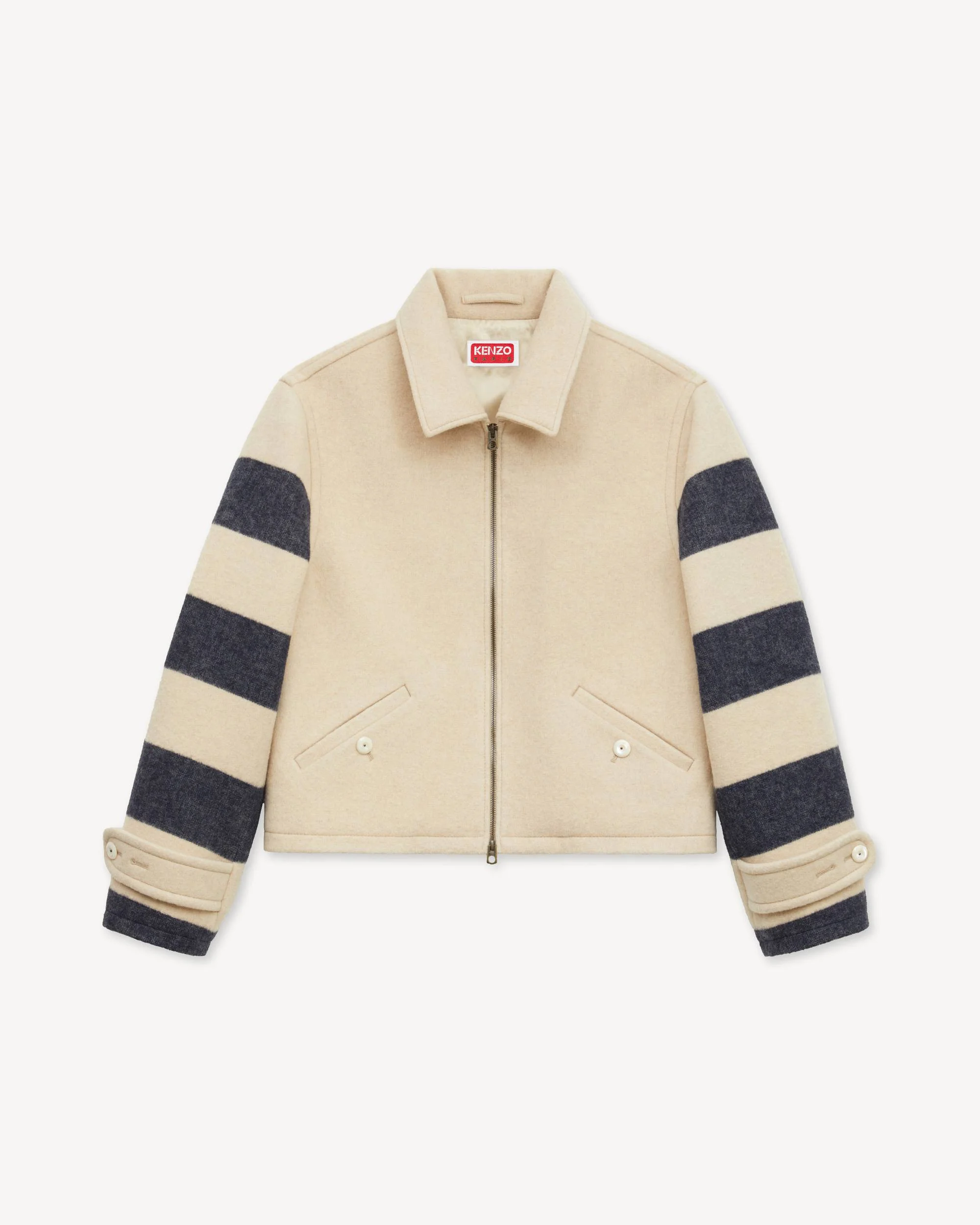 'KENZO Stripes' genderless blouson in jacquard polyamide wool - 1