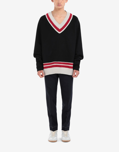 Maison Margiela Oversized knit trim sweatshirt outlook