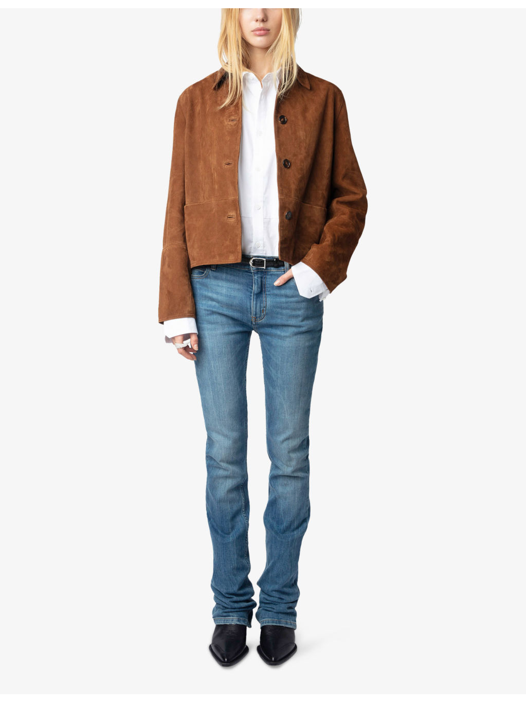 Lessa Embossed-Logo Suede Jacket - 2