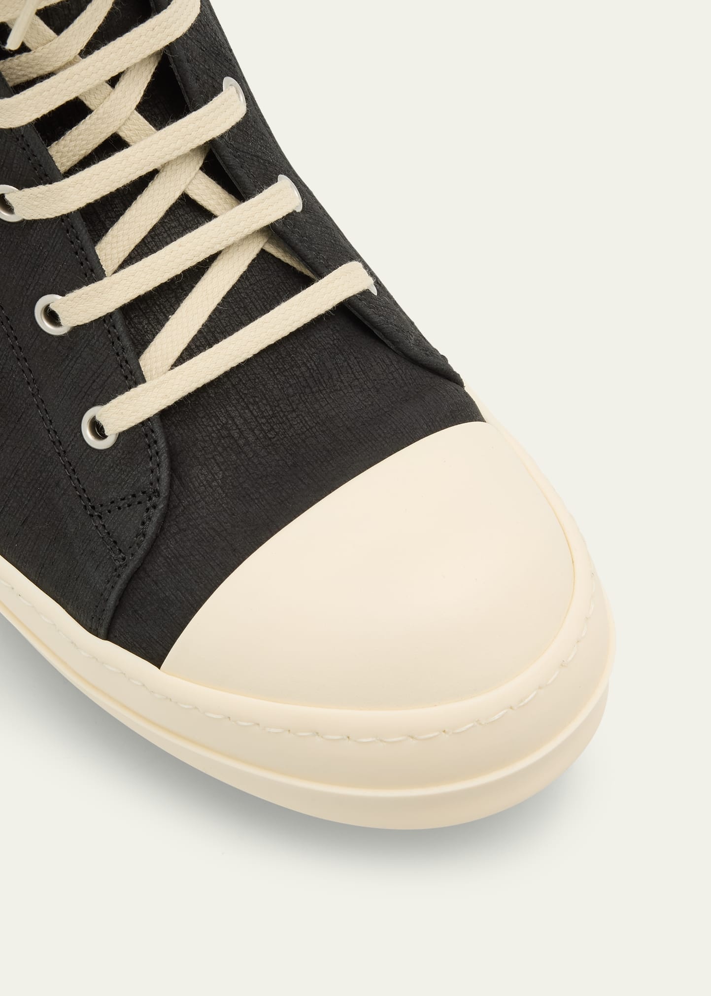 Men's Buffed Leather High-Top Sneakers - 6