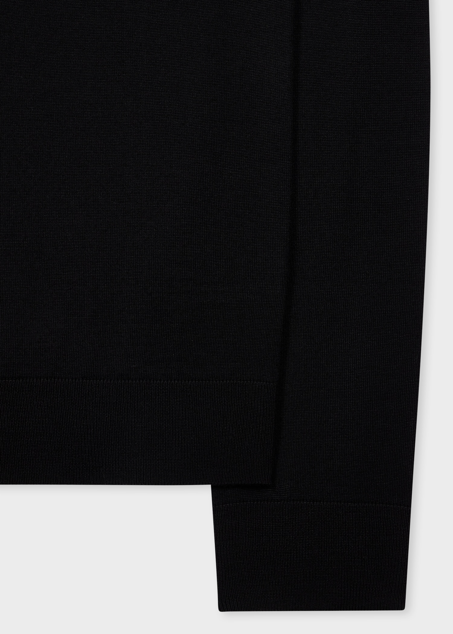 Black Washable Merino Wool 'Signature Stripe' Zip Cardigan - 2