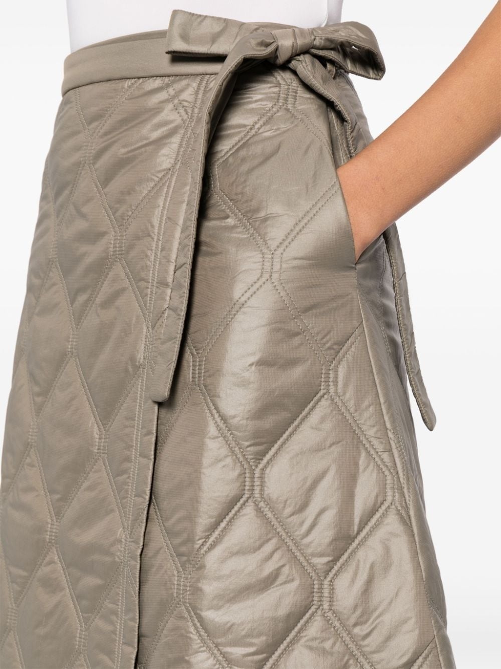 quilted wrap midi skirt - 5