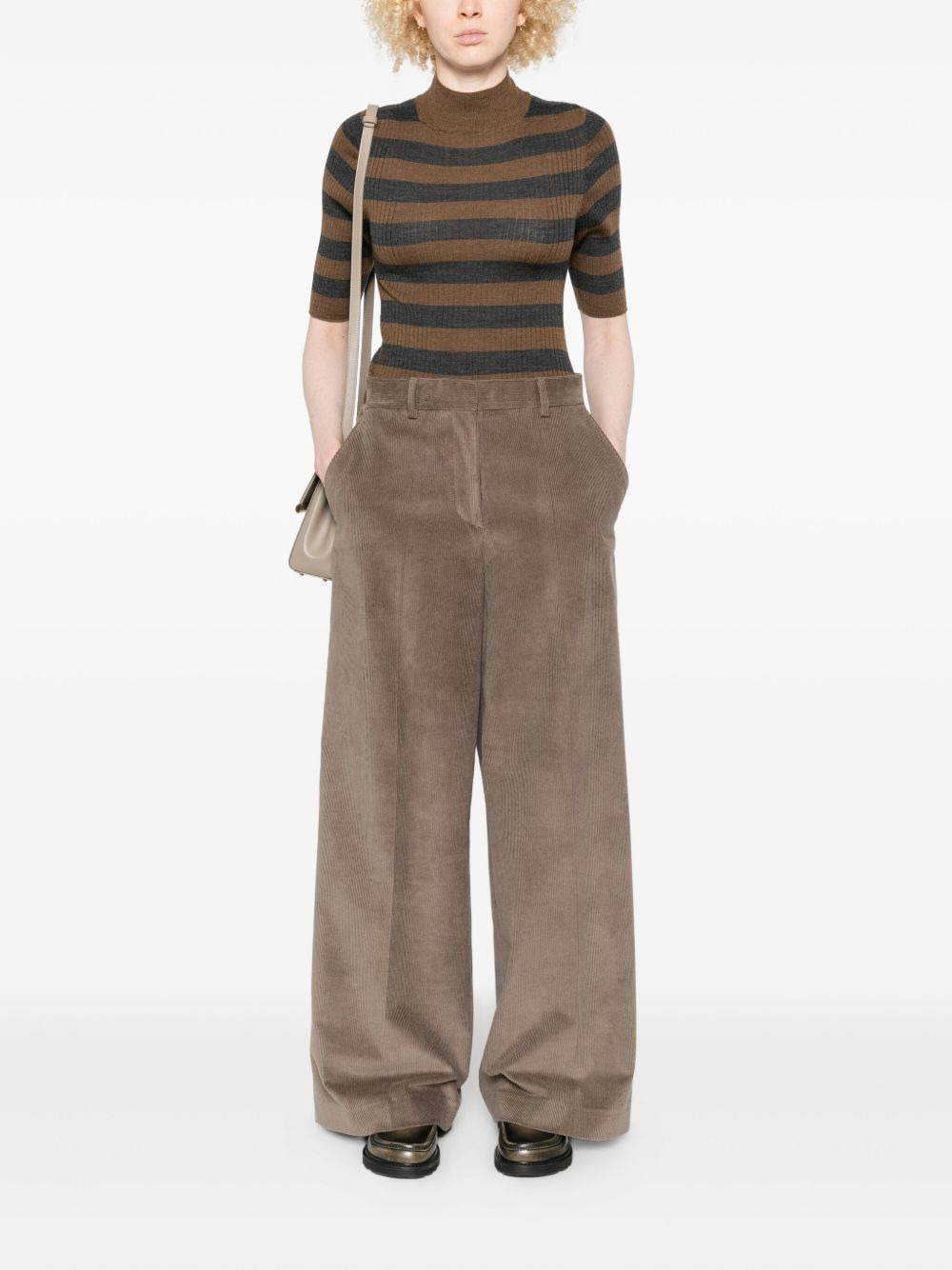 corduroy wide-leg trousers - 2