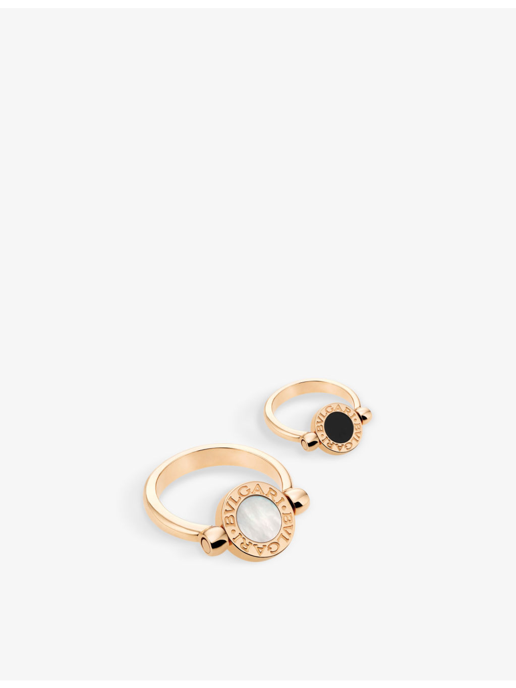 BVLGARI BVLGARI 18ct rose-gold, onyx and mother-of-pearl ring - 3