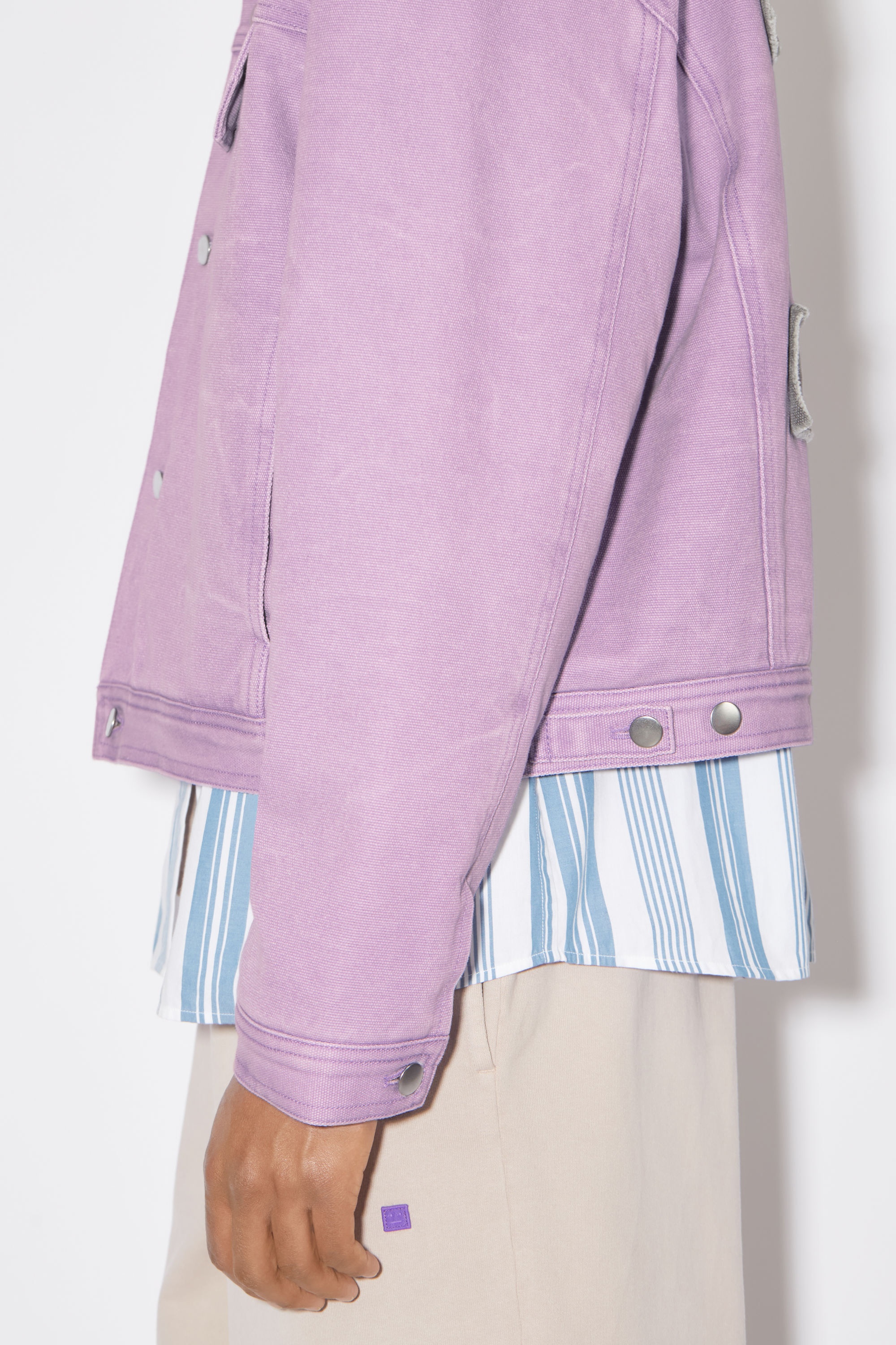 Face logo canvas jacket - Smoky Purple - 5
